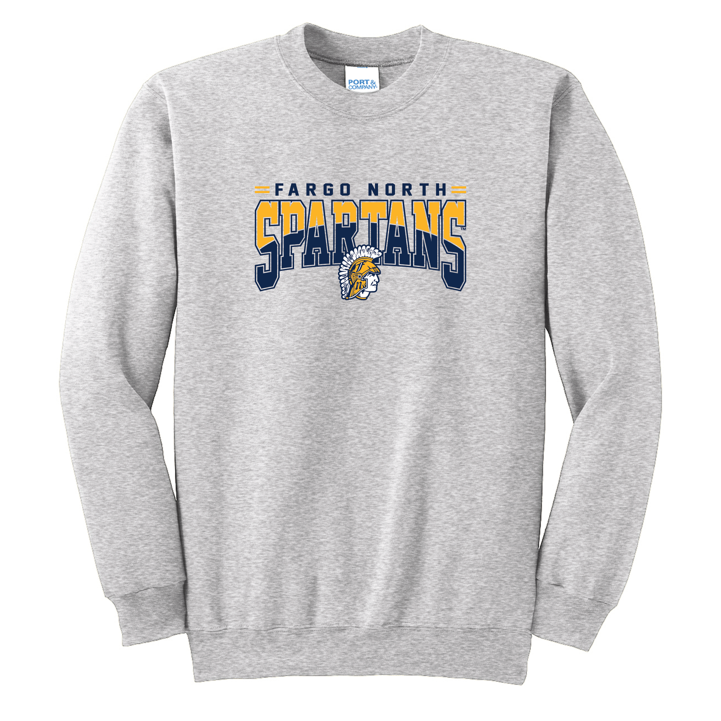 Spartans Ash Port & Co™ Essential Fleece Crewneck Sweatshirt (PC90)