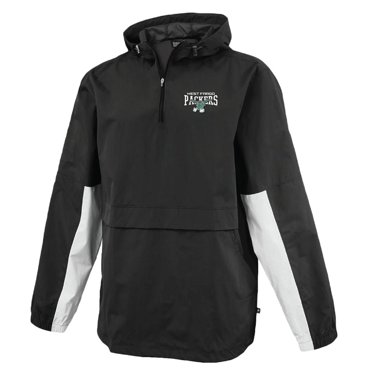 Packers Black/White Hooded Windbreaker