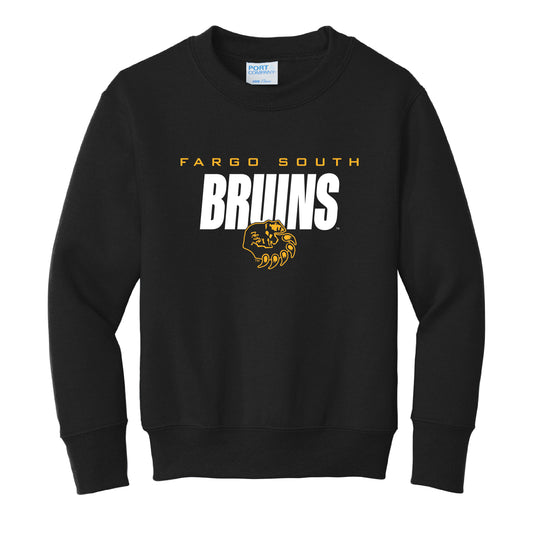 BRUINS YTH FLEECE CREWNECK 0824