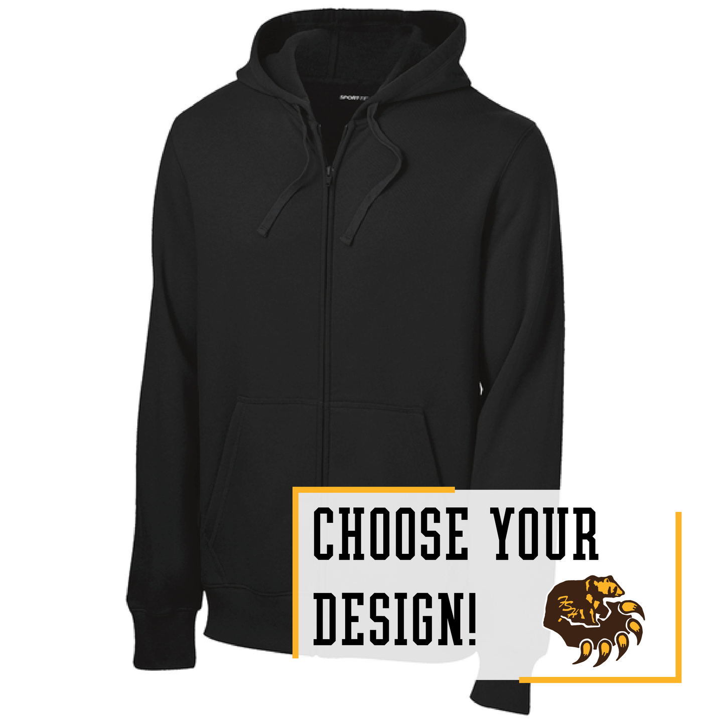 Bruins Black Sport-Tek® Full-Zip Hooded Sweatshirt (ST258)