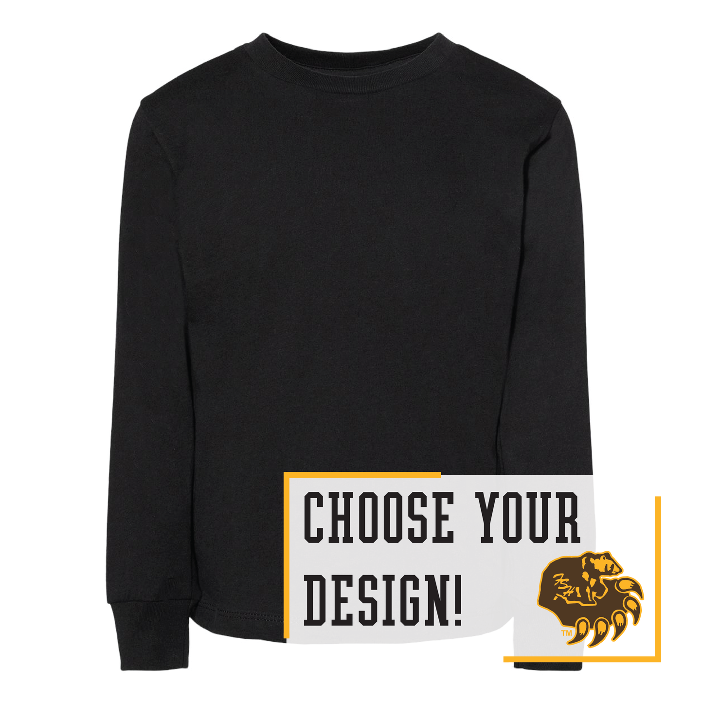 Bruins BELLA+CANVAS® Toddler Long Sleeve Tee (3501T)