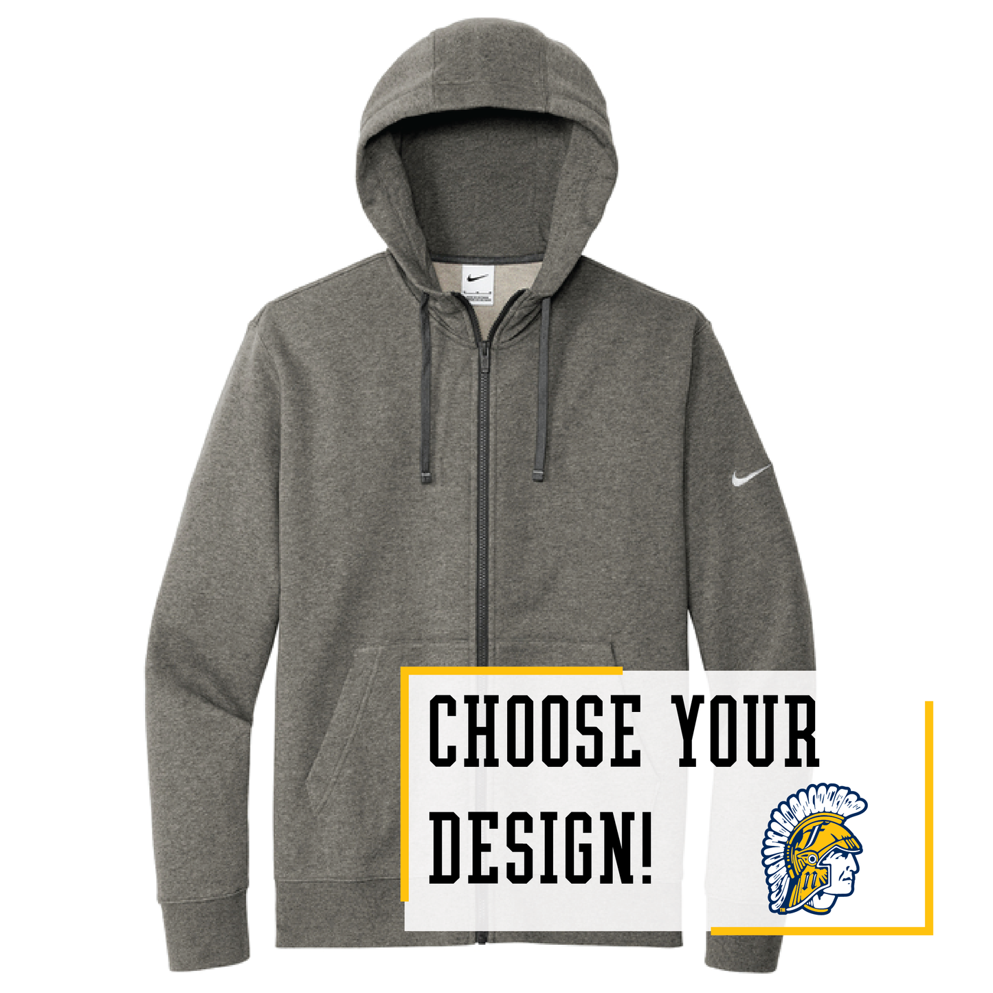 Spartans Nike Club Fleece Sleeve Swoosh Full-Zip Hoodie (NKDR1513)