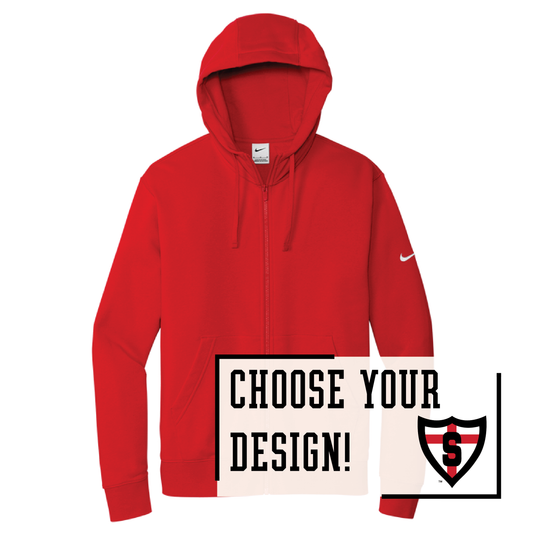 Shanley Nike Club Fleece Sleeve Swoosh Full-Zip Hoodie (NKDR1513)