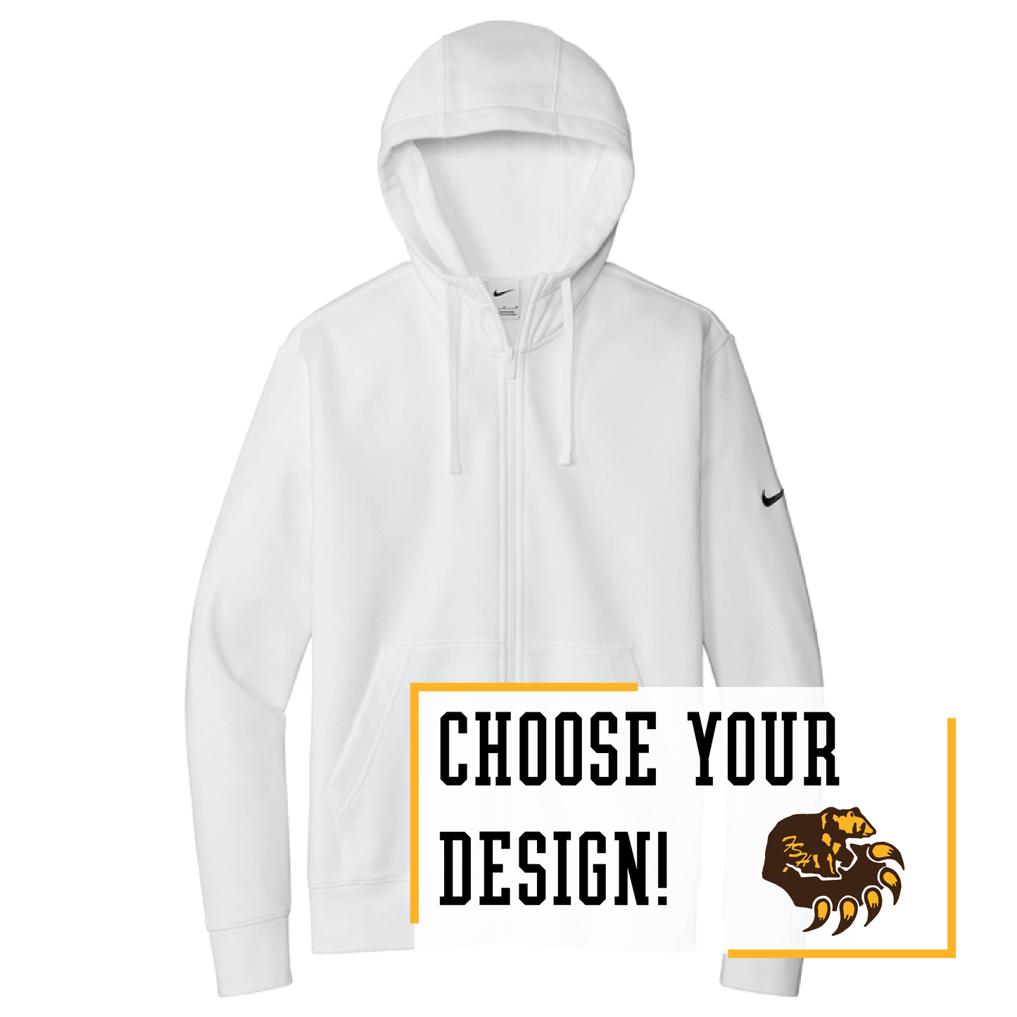 Bruins Nike Club Fleece Sleeve Swoosh Full-Zip Hoodie (NKDR1513)