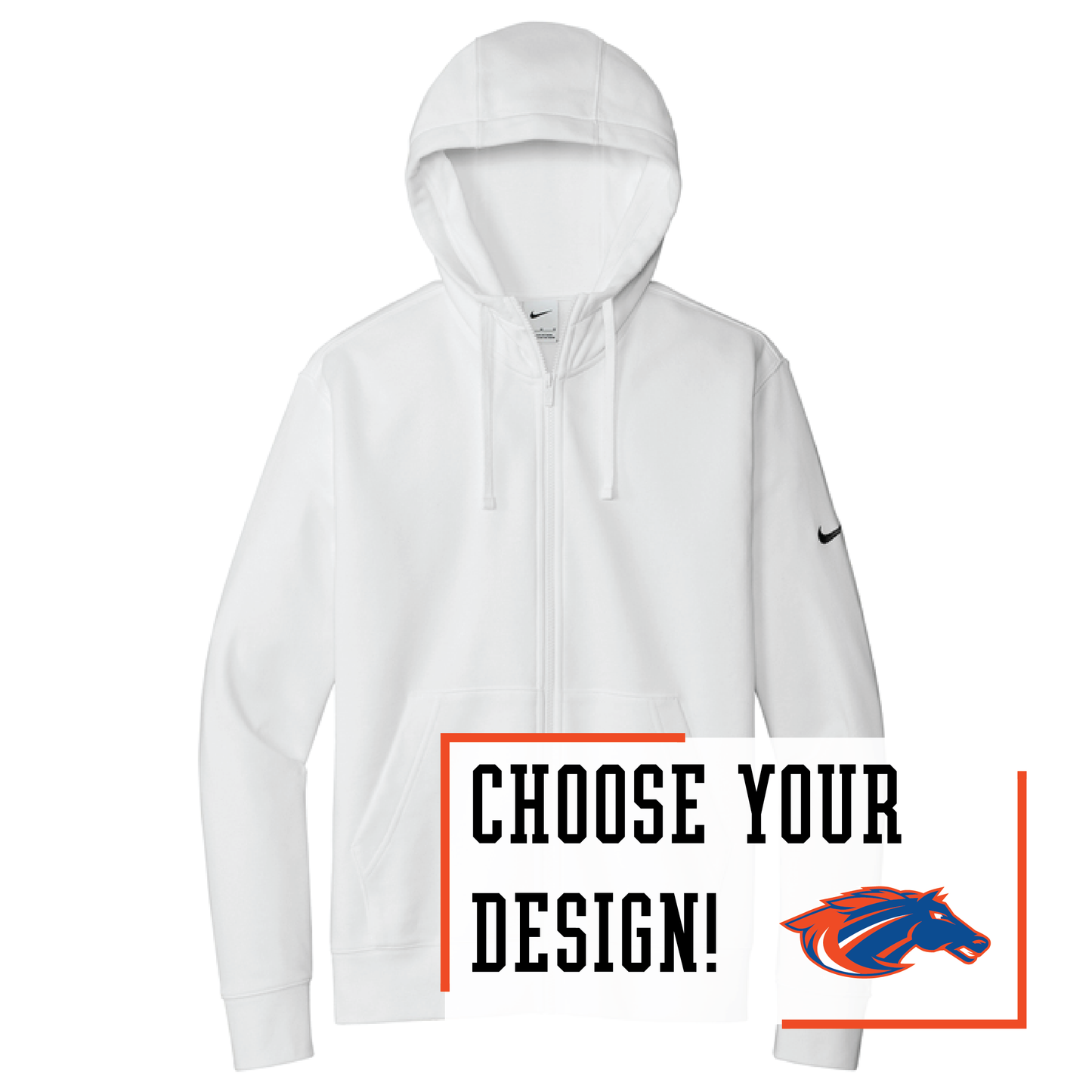 Mustangs Nike Club Fleece Sleeve Swoosh Full-Zip Hoodie (NKDR1513)