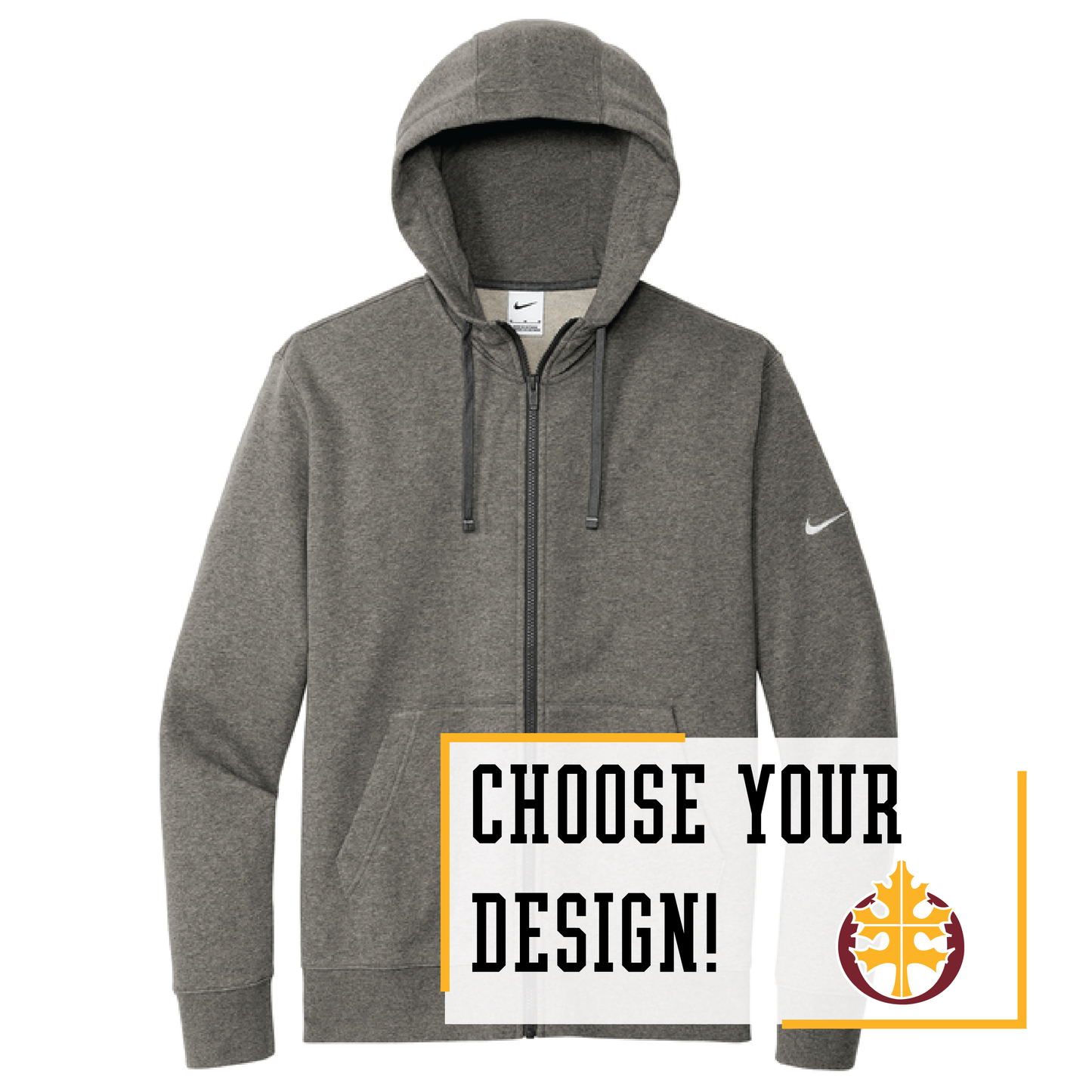 Oak Grove Nike Club Fleece Sleeve Swoosh Full-Zip Hoodie (NKDR1513)