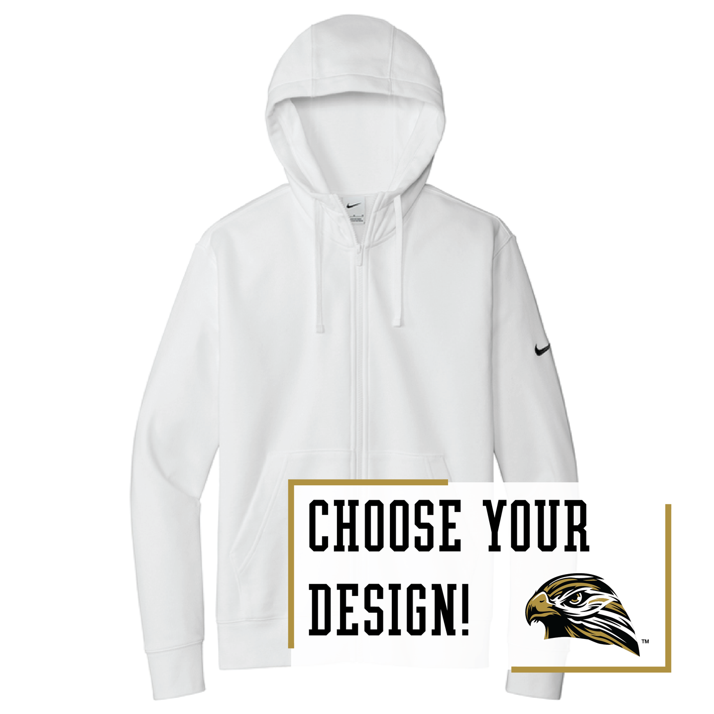 Hawks Nike Club Fleece Sleeve Swoosh Full-Zip Hoodie (NKDR1513)