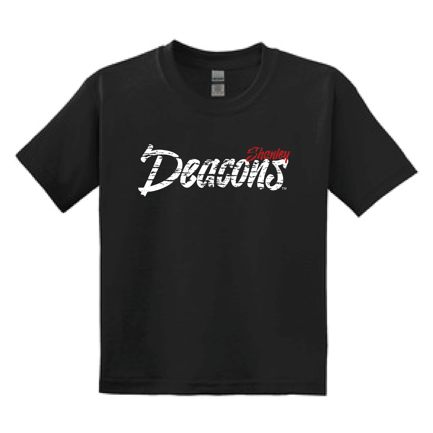 Shanley Blk Distressed Gildan SS Tee YL