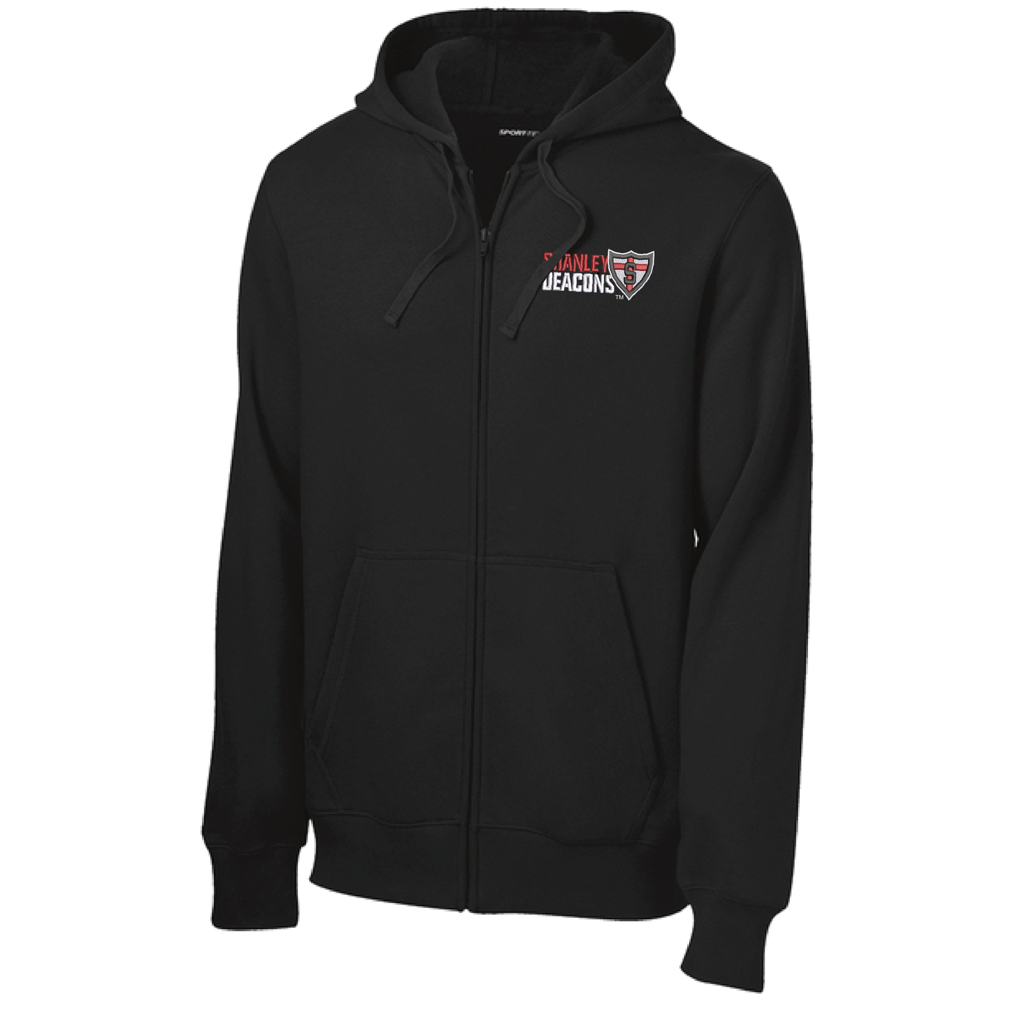Shanley Black Sport-Tek® Full-Zip Hooded Sweatshirt (ST258)
