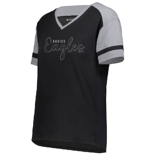 Eagles Ladies Augusta SS Blk/Gry Fan Tee