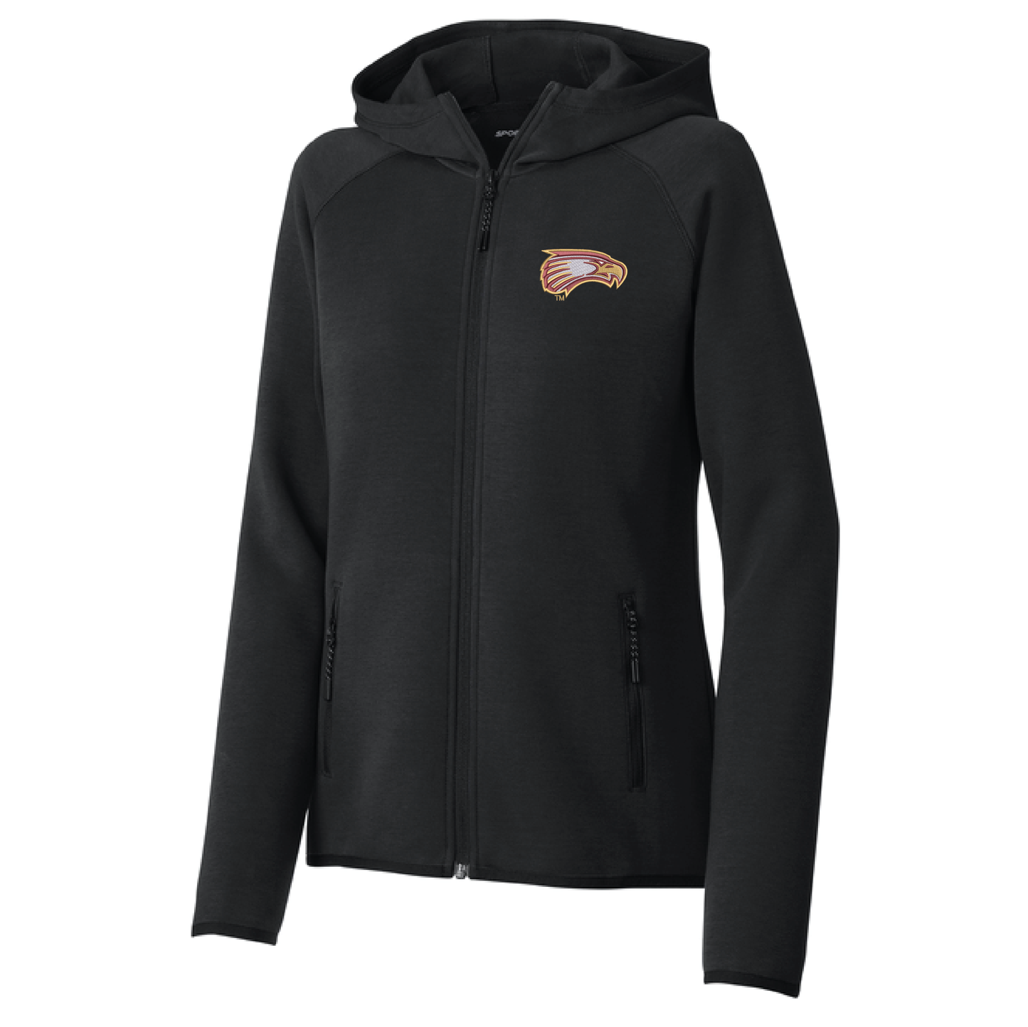 Eagles Black Sport-Tek® Women’s Full-Zip Hoodie (LST840)