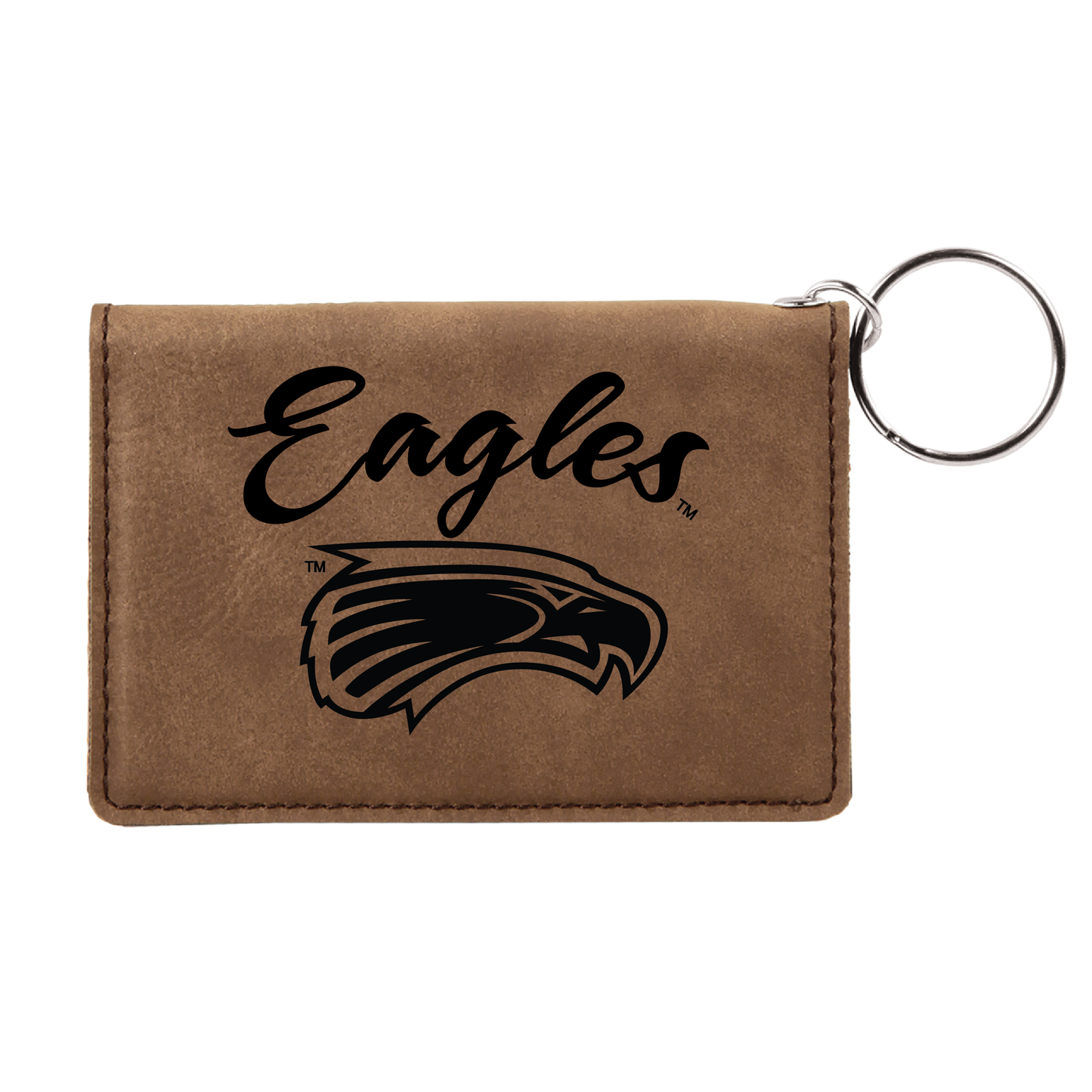 Eagles  Leatherette Keychain ID Holder BROWN