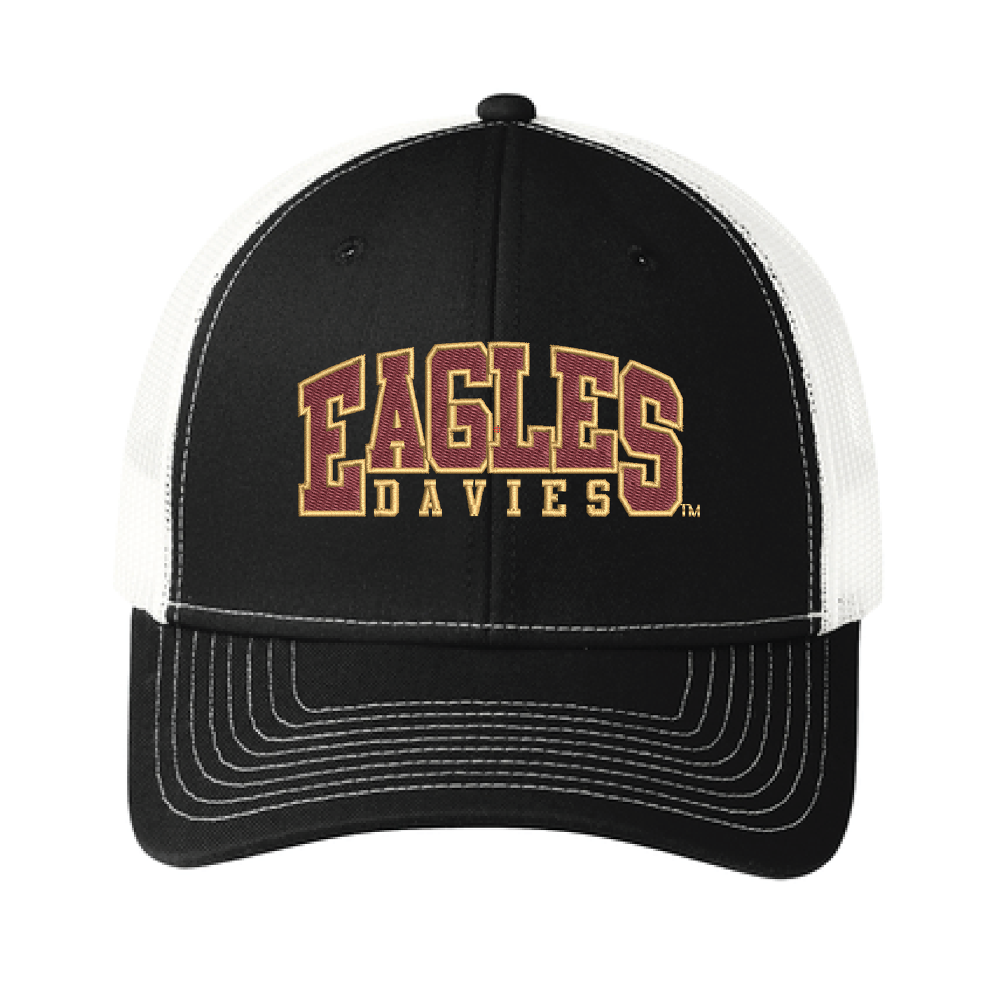 Eagles Black/White Port Authority® Snapback Trucker Cap (C402)