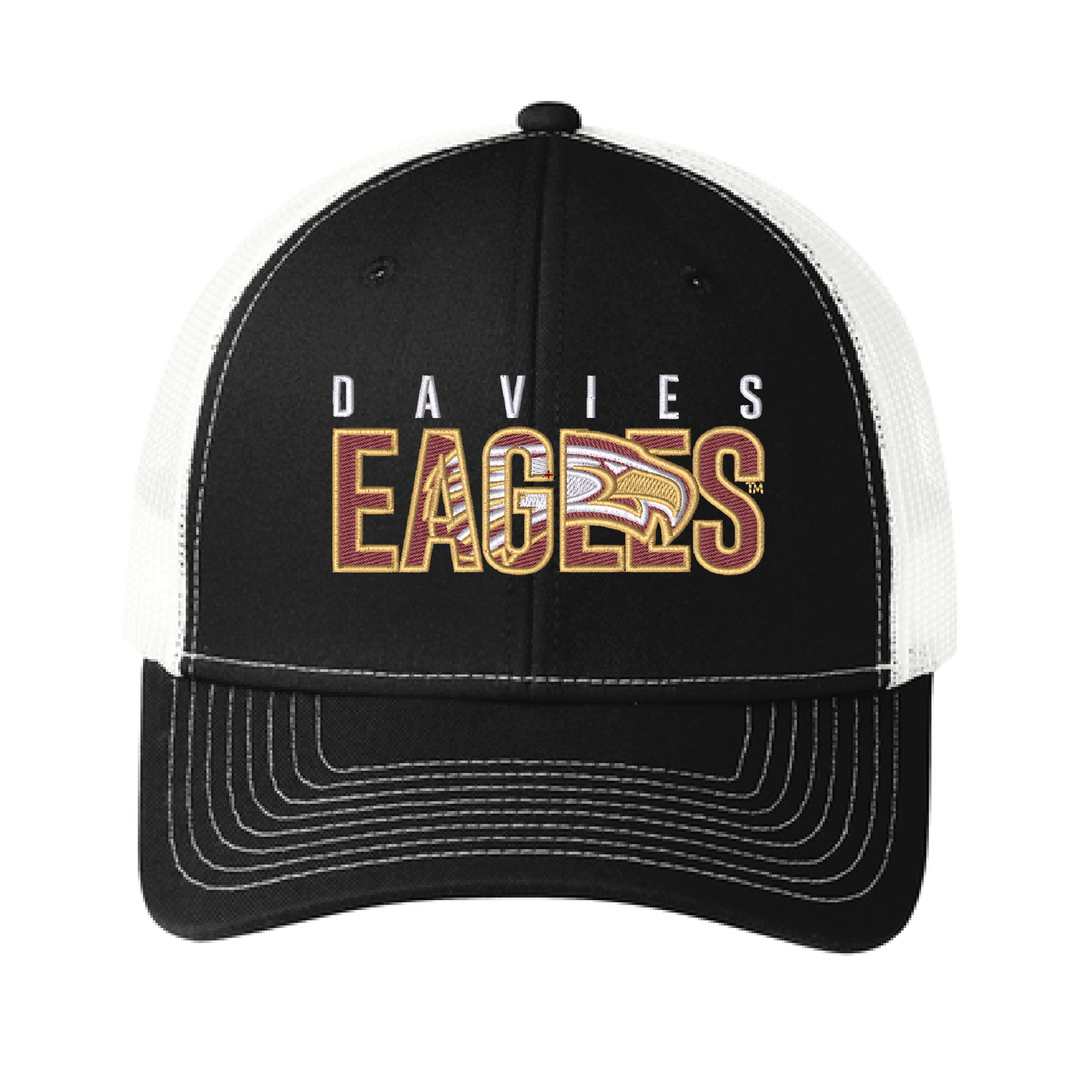 Eagles Black/White Port Authority® Snapback Trucker Cap (C402)