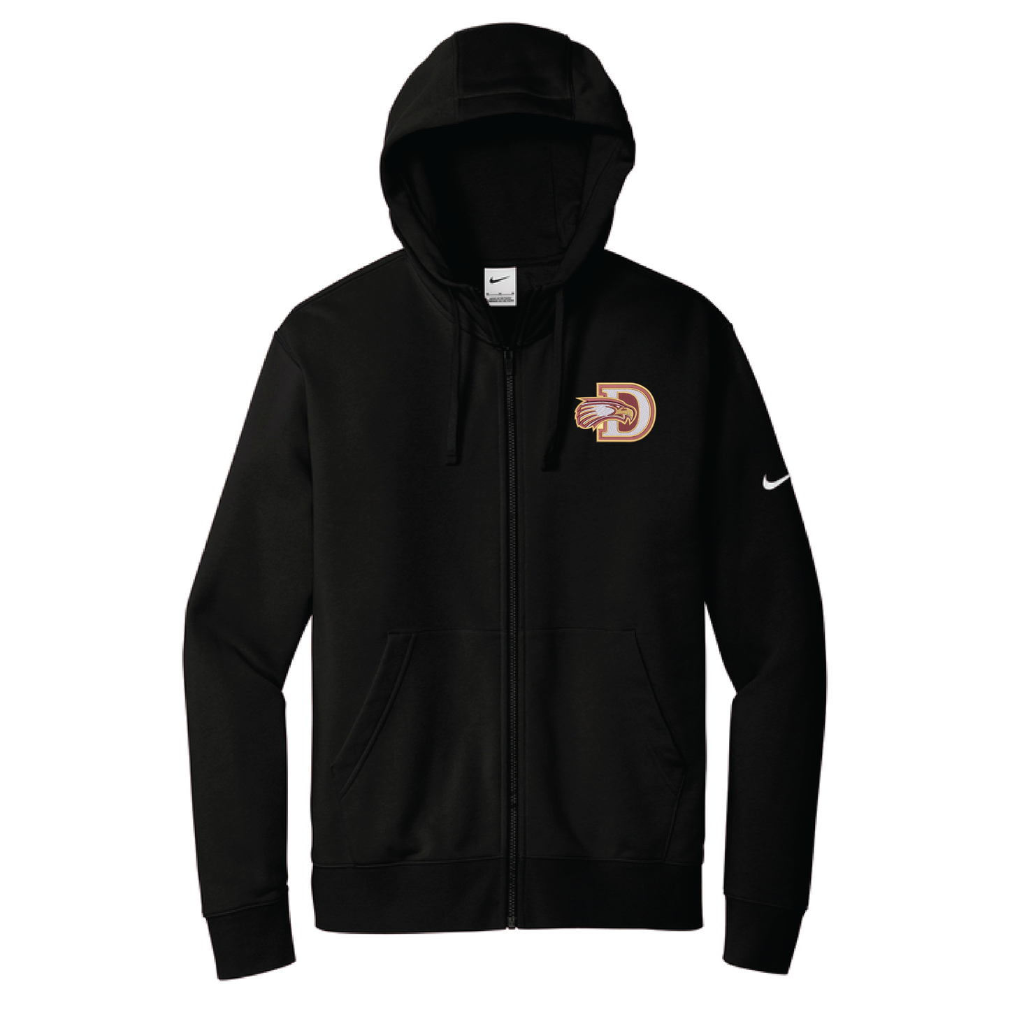 Eagles Nike Club Fleece Sleeve Swoosh Full-Zip Hoodie (NKDR1513)