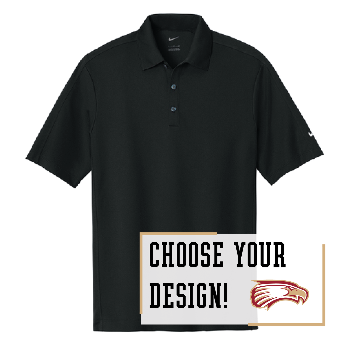 Eagles Black Nike Tech Sport Dri-FIT Polo (266998)