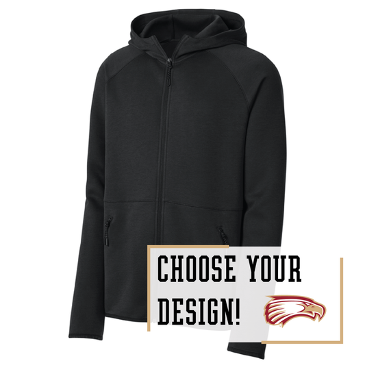 Eagles Black Sport-Tek® Phenom Full-Zip Hoodie (ST840)