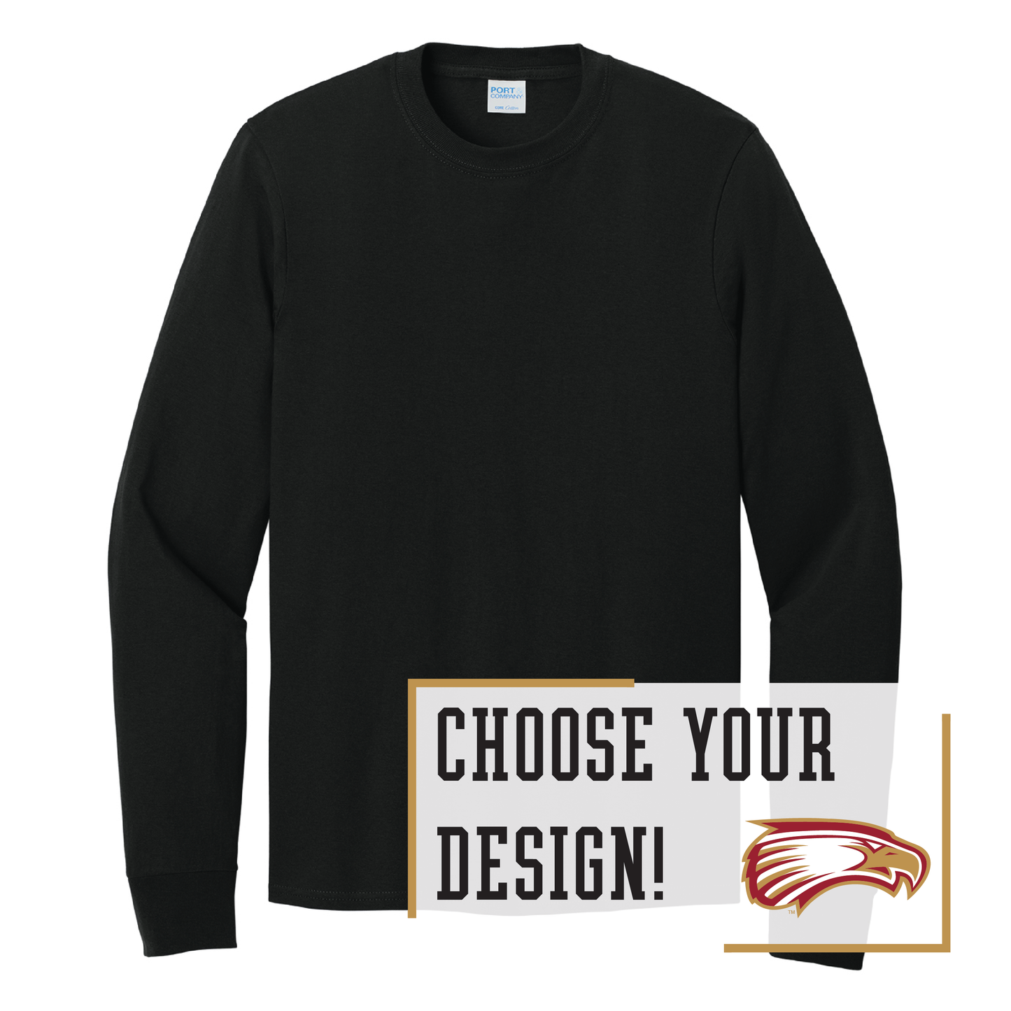 Eagles Port & Co™ Long Sleeve Core Cotton Tee (PC54LS)