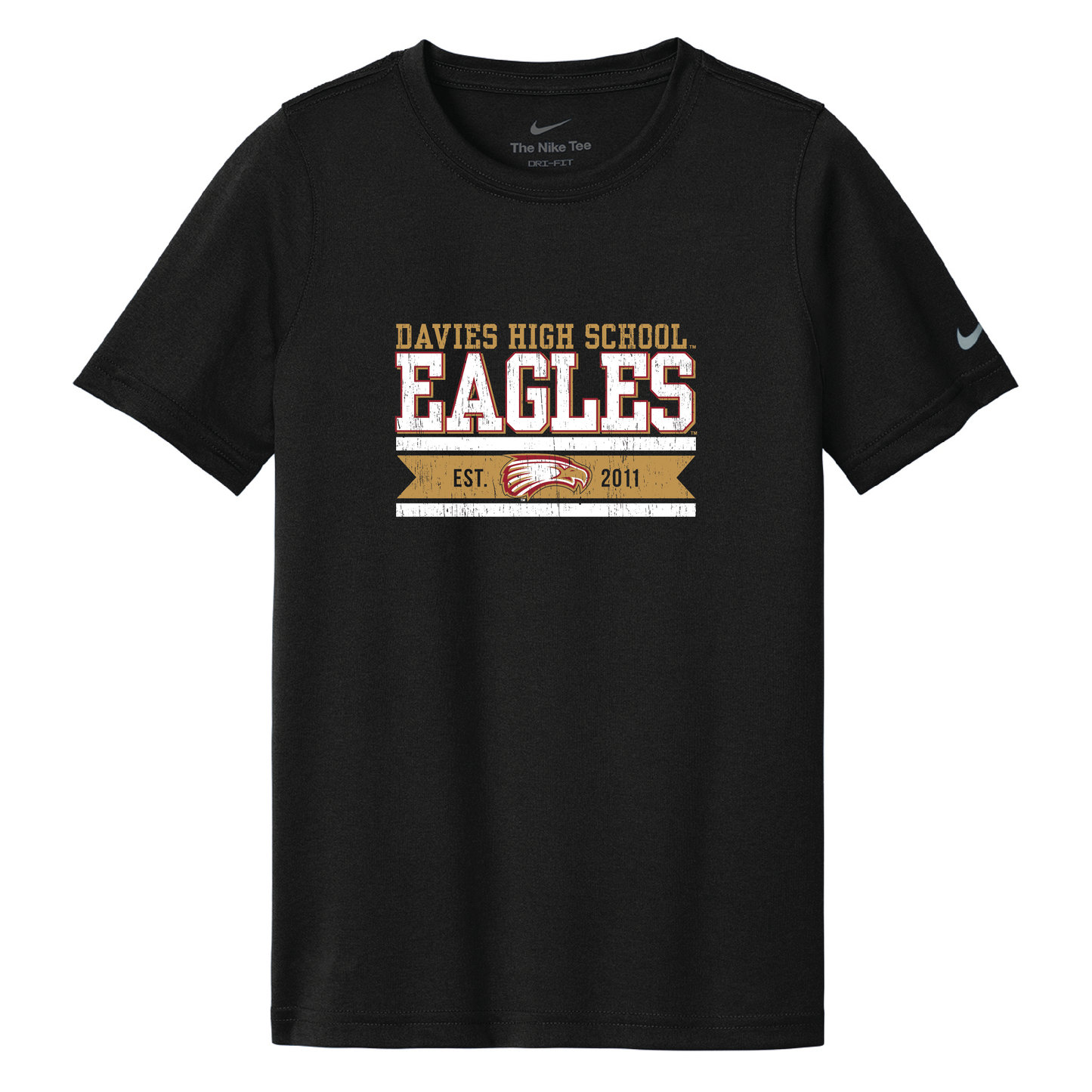 Eagles Black Youth Swoosh Sleeve rLegend Tee (NKDX8787)