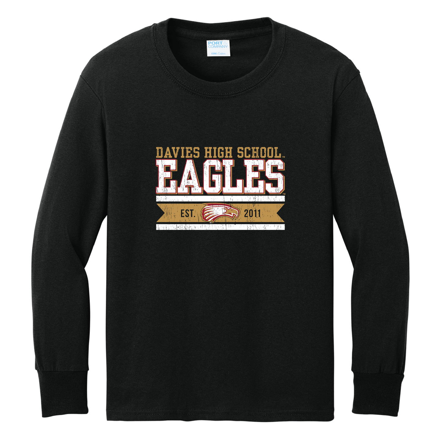 Eagles Port & Co™ Youth Long Sleeve Core Cotton Tee (PC54YLS)