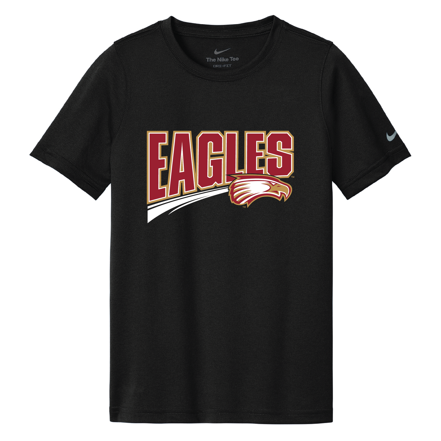 Eagles Black Youth Swoosh Sleeve rLegend Tee (NKDX8787)