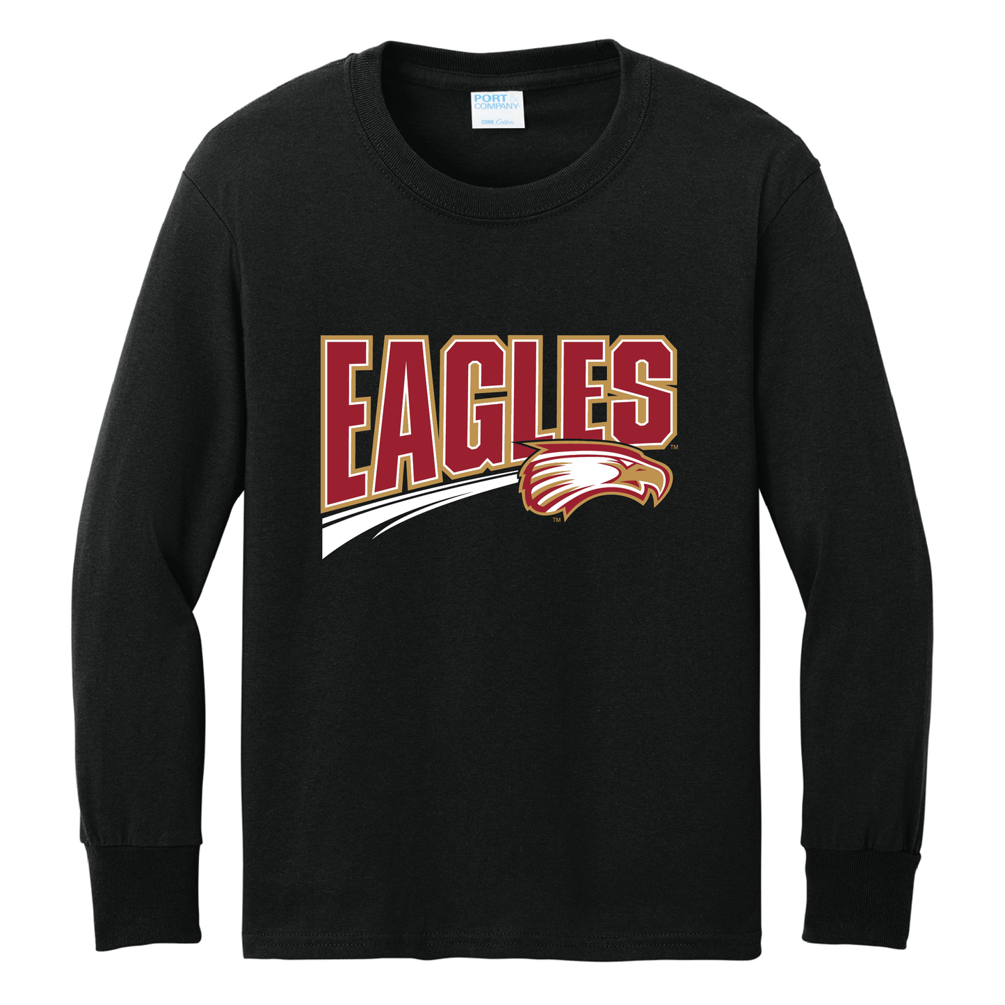 Eagles Port & Co™ Youth Long Sleeve Core Cotton Tee (PC54YLS)