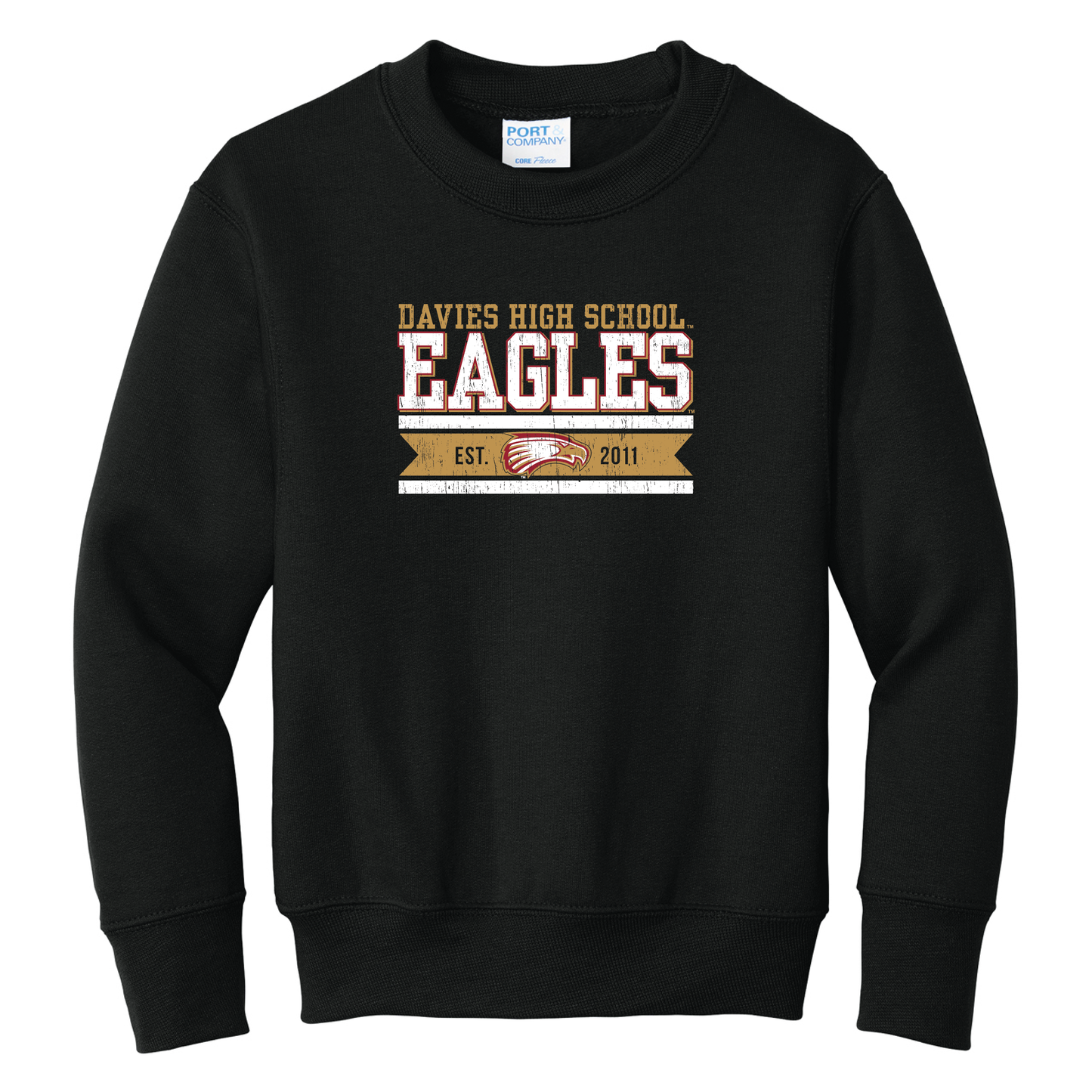 Eagles Port & Co™ Youth Core Fleece Crewneck Sweatshirt (PC78Y)