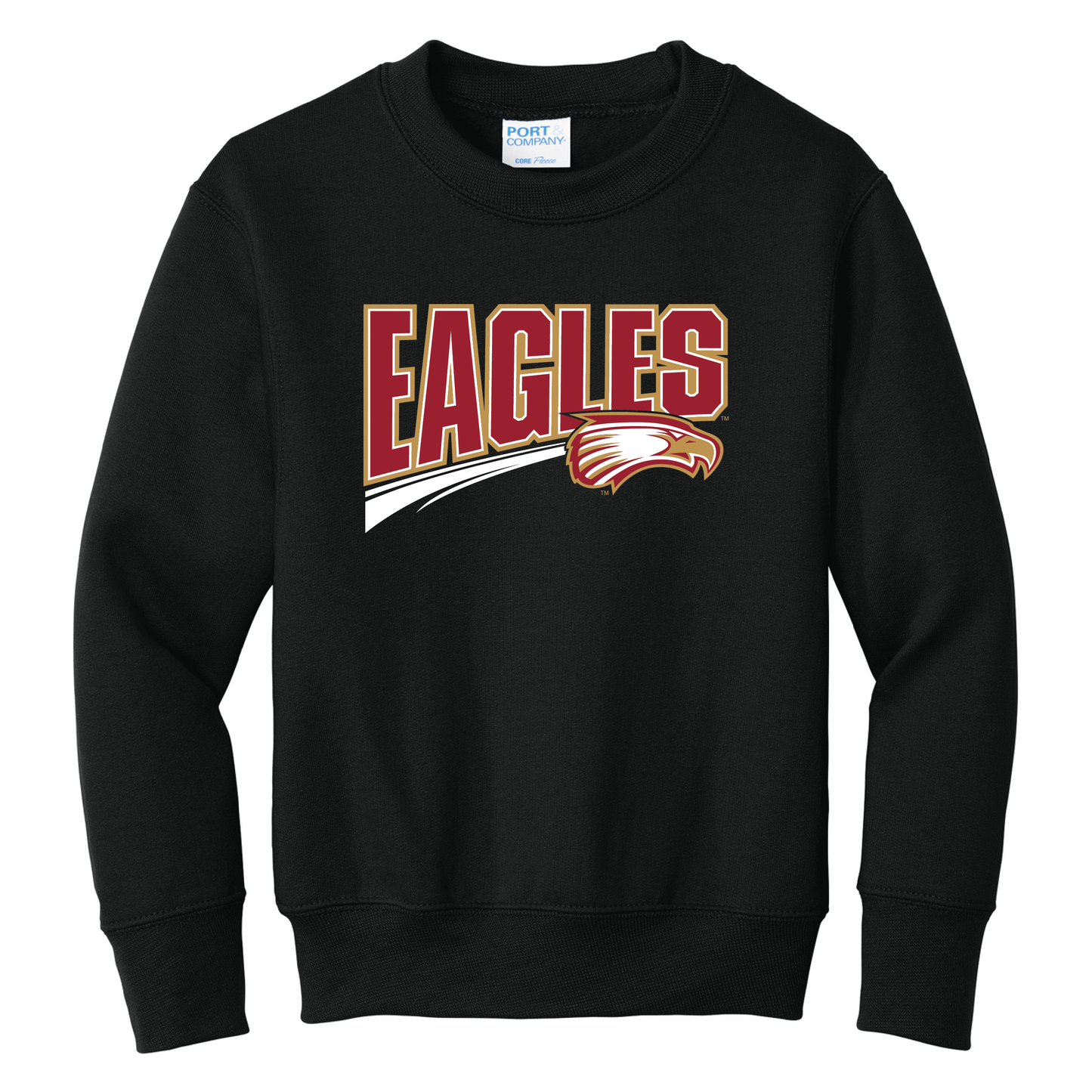 Eagles Port & Co™ Youth Core Fleece Crewneck Sweatshirt (PC78Y)