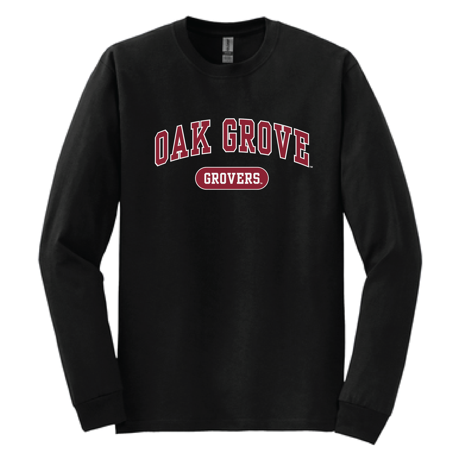 Oak Grove Black LS Gildan Tee