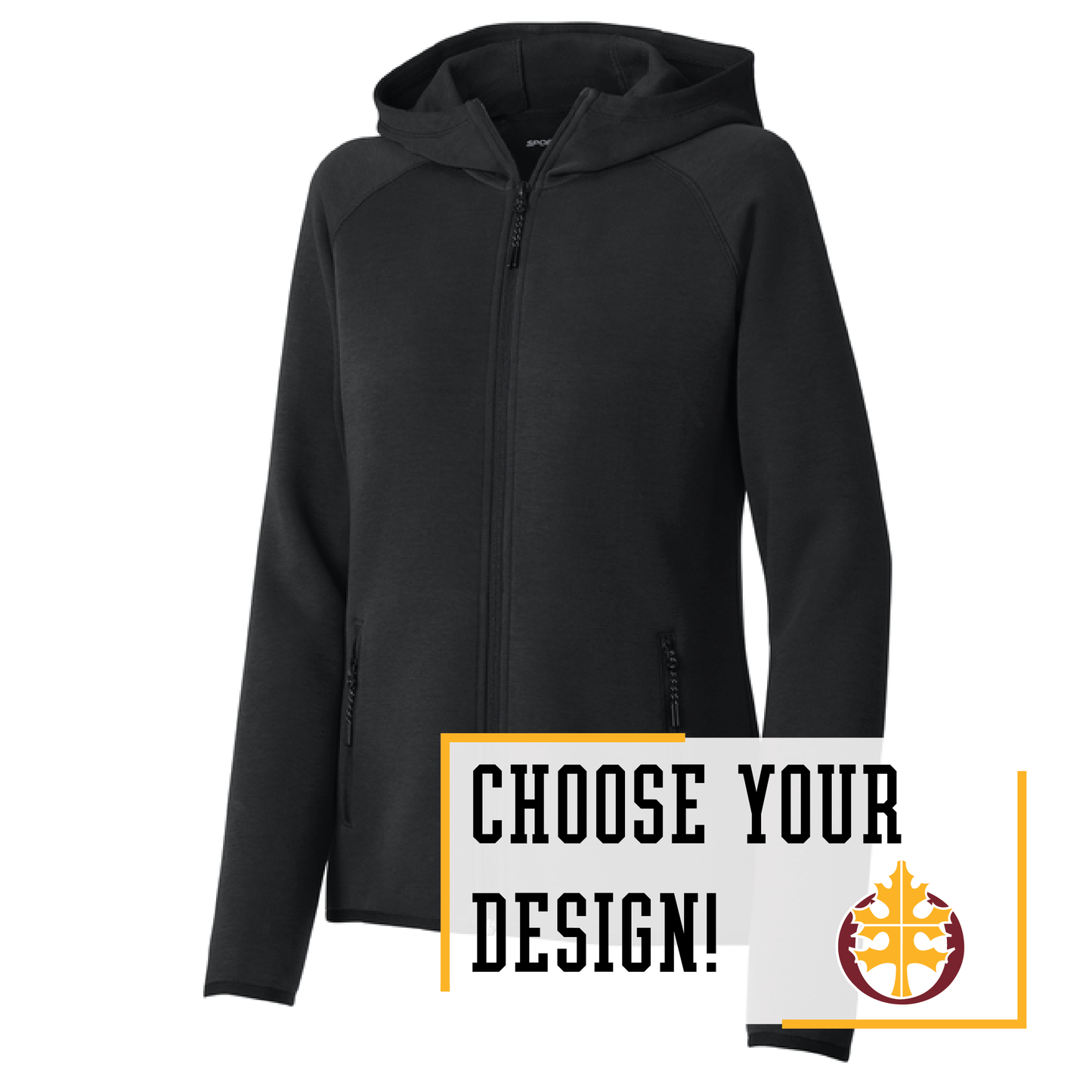 Oak Grove Black Sport-Tek® Women’s Full-Zip Hoodie (LST840)