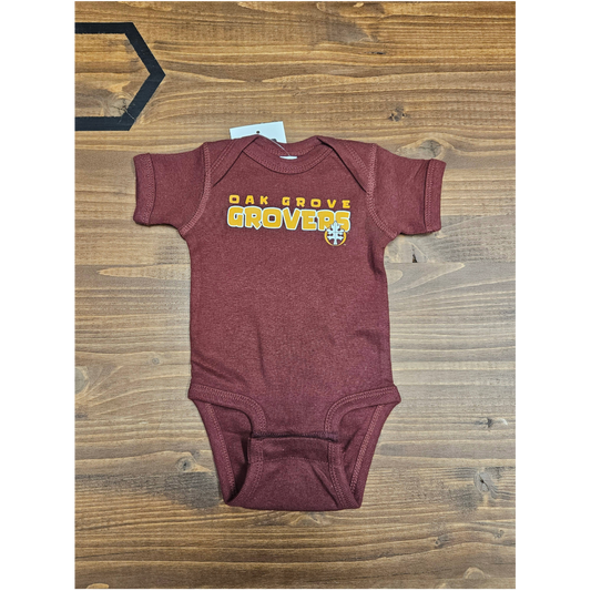 Grovers Tommy Maroon Rabbit Skins Ribbed Onesie 1123