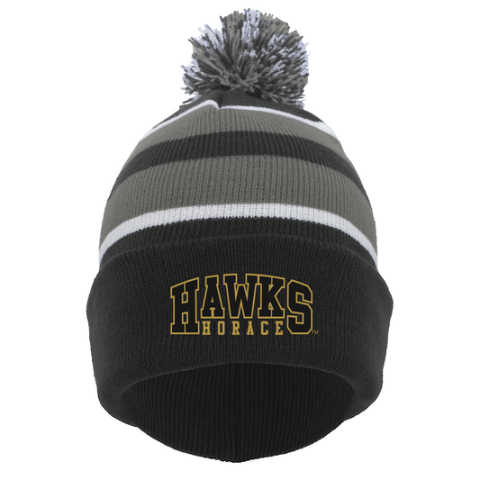 Hawks Triad Blk/Graph/Wht Augusta Pom-Pom Beanie