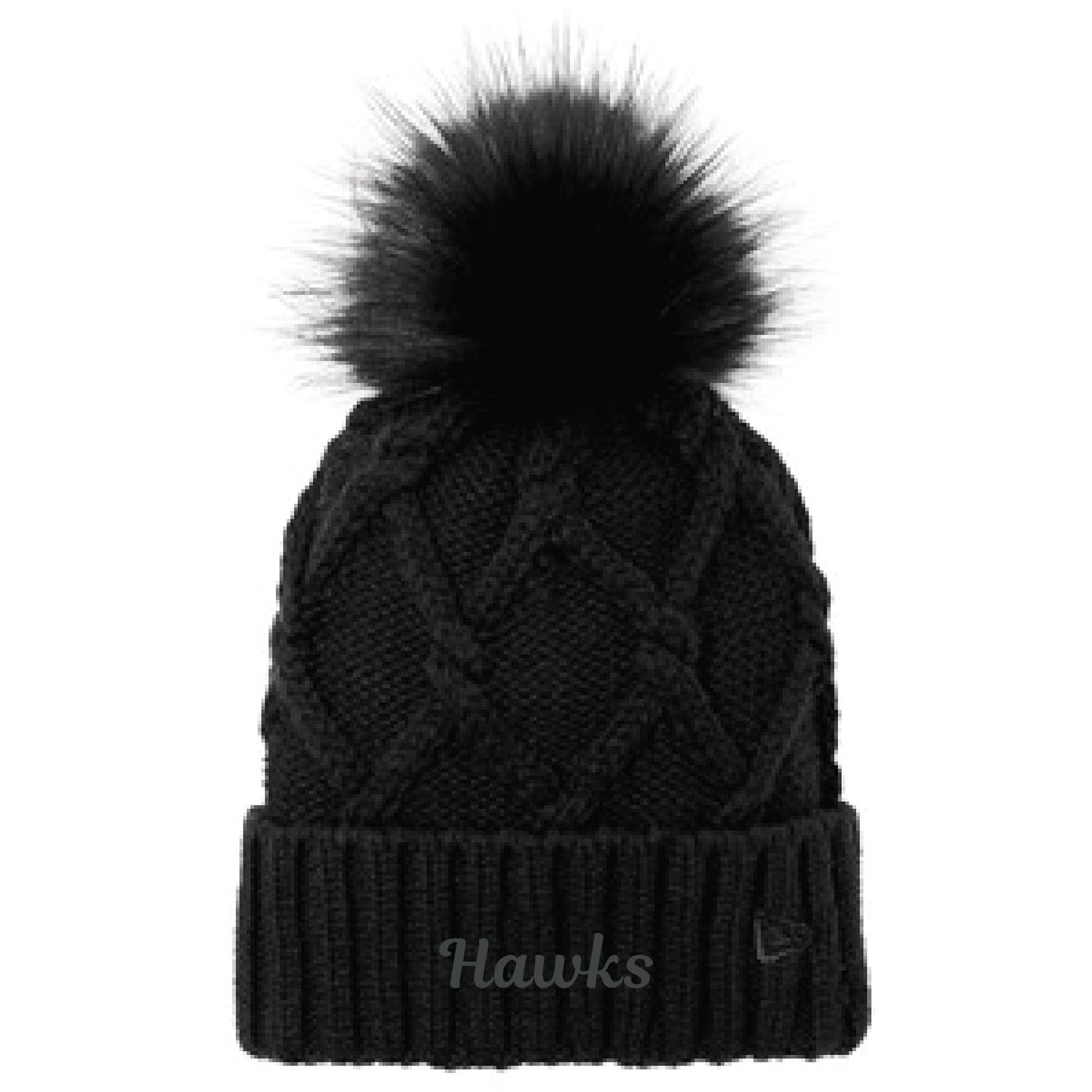 HAWKS FAUX FUR POM BEANIE 1024