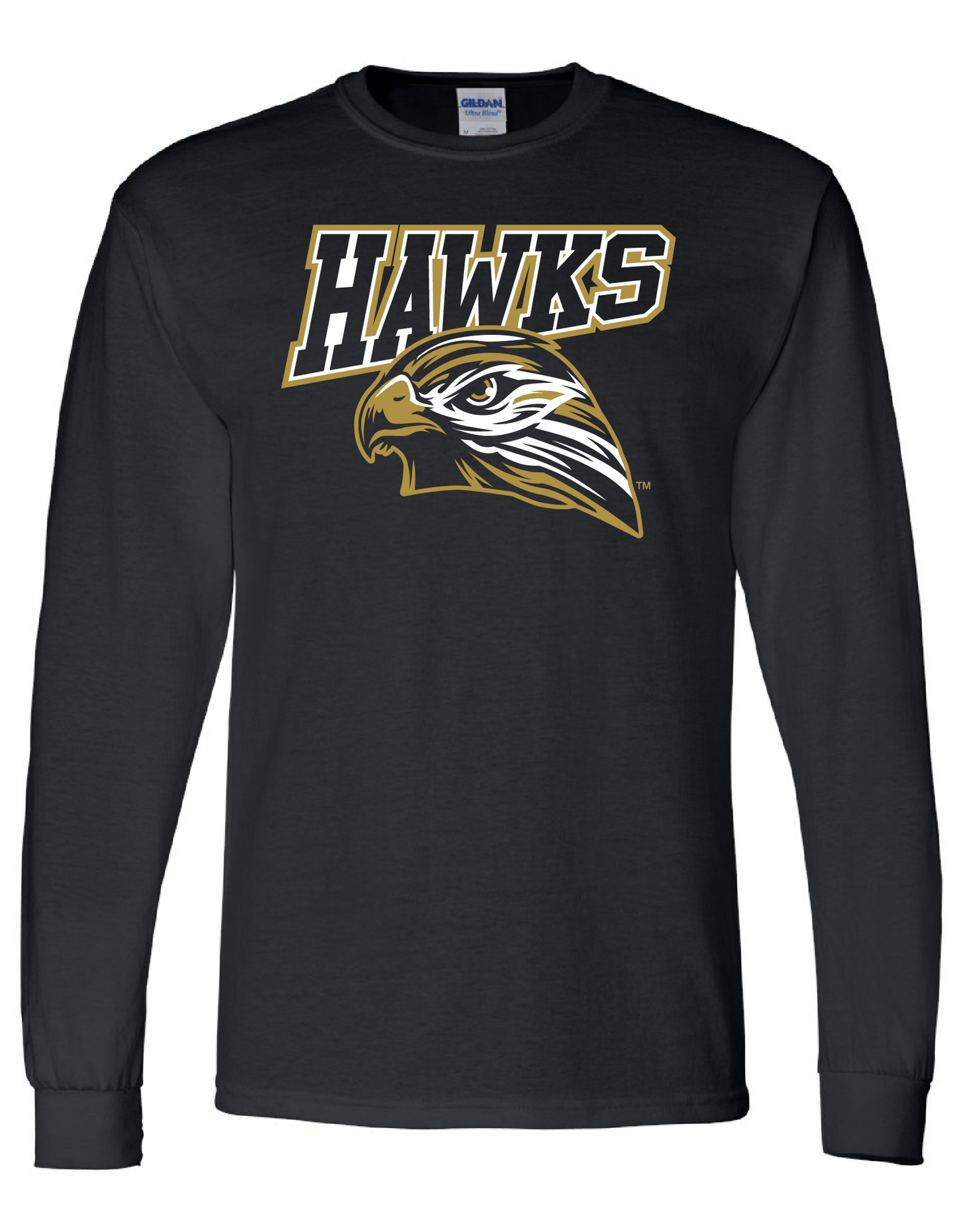 Hawks Blk LS Tee Standard Youth