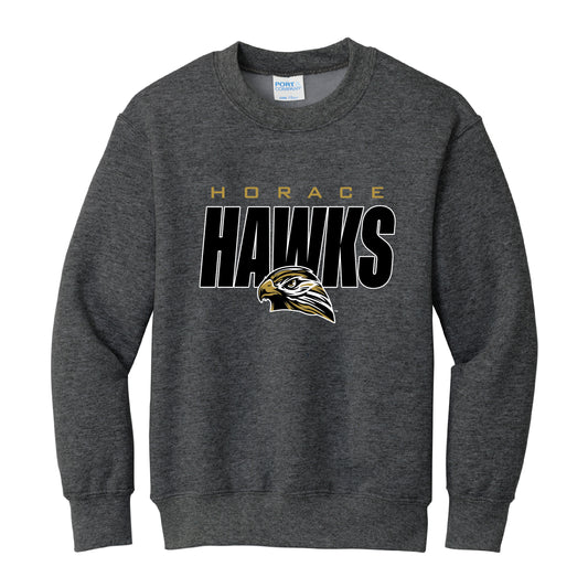 HAWKS YTH FLEECE CREW 0824