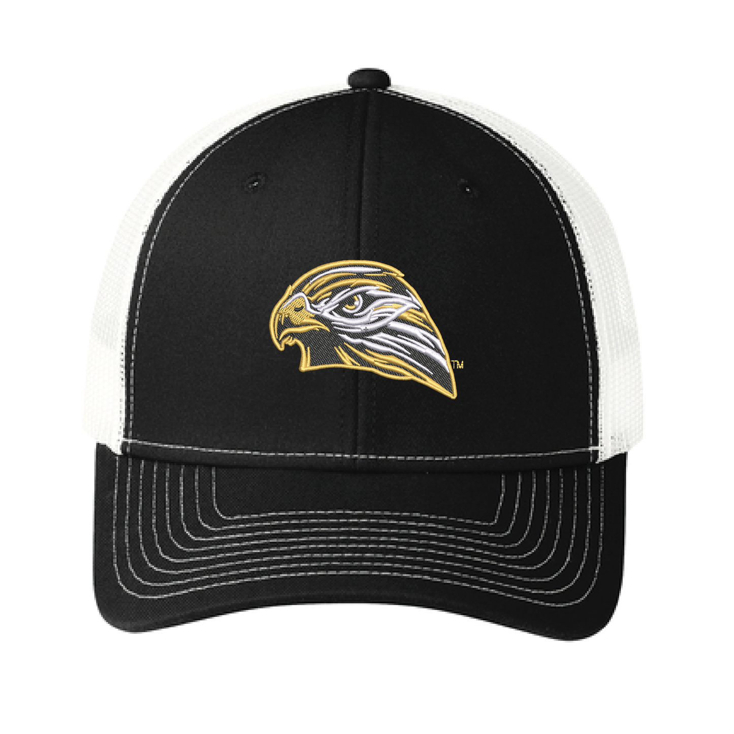 Hawks Black/White Port Authority® Snapback Trucker Cap (C402)