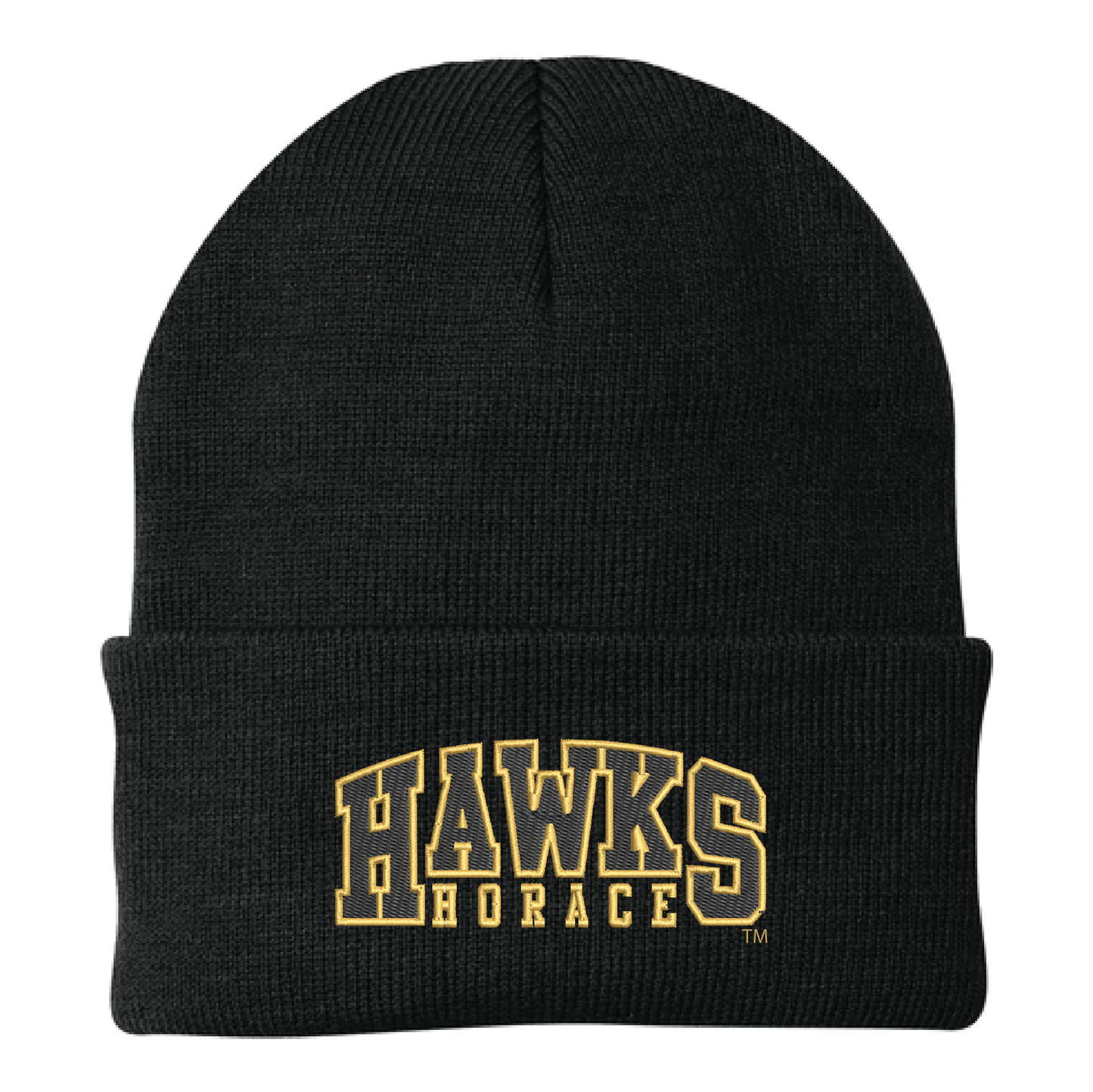Hawks Black Port Authority® Knit Cap (CP90)
