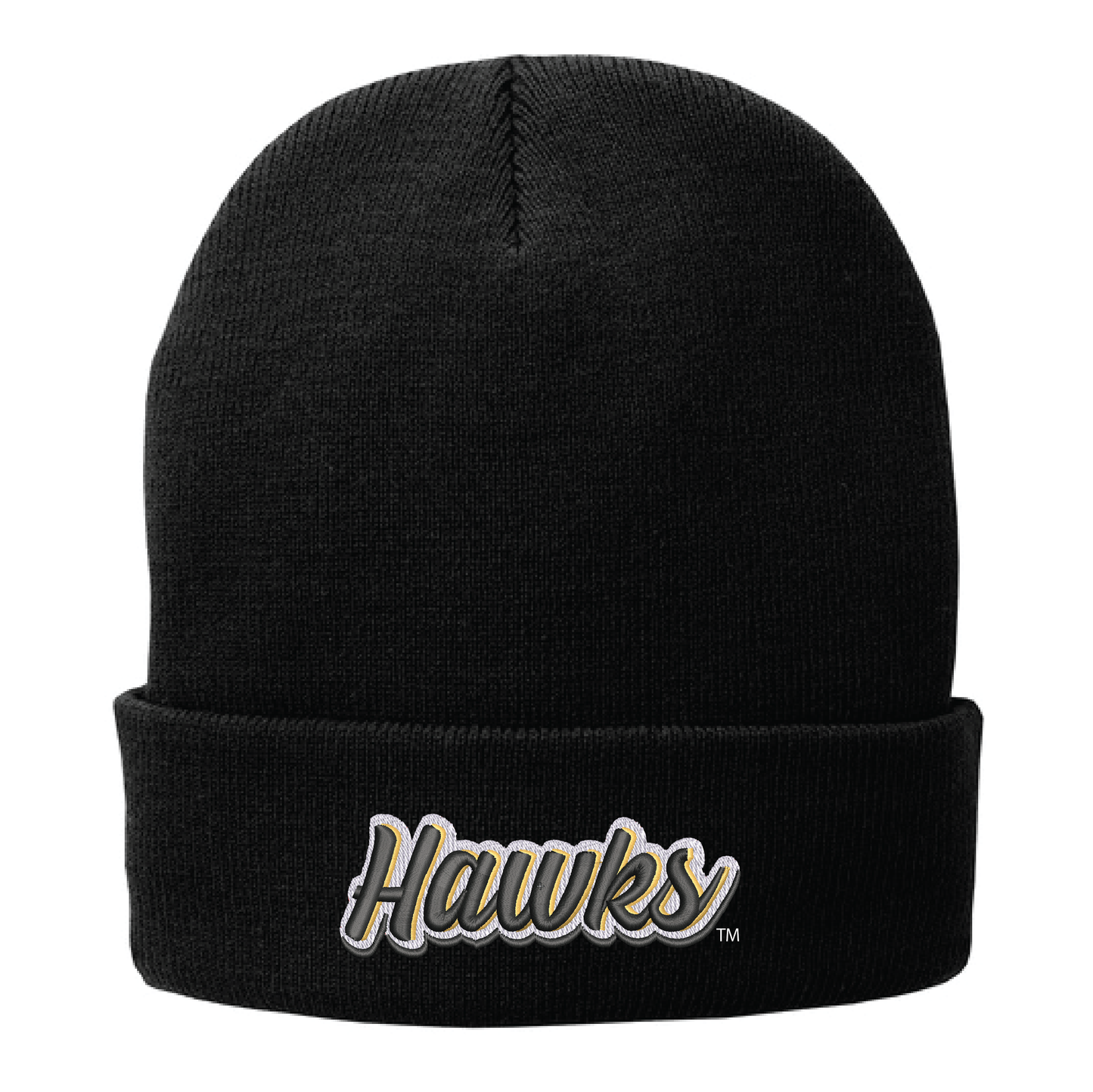 Hawks Black Port Authority® Fleece-Lined Knit Cap (CP90L)