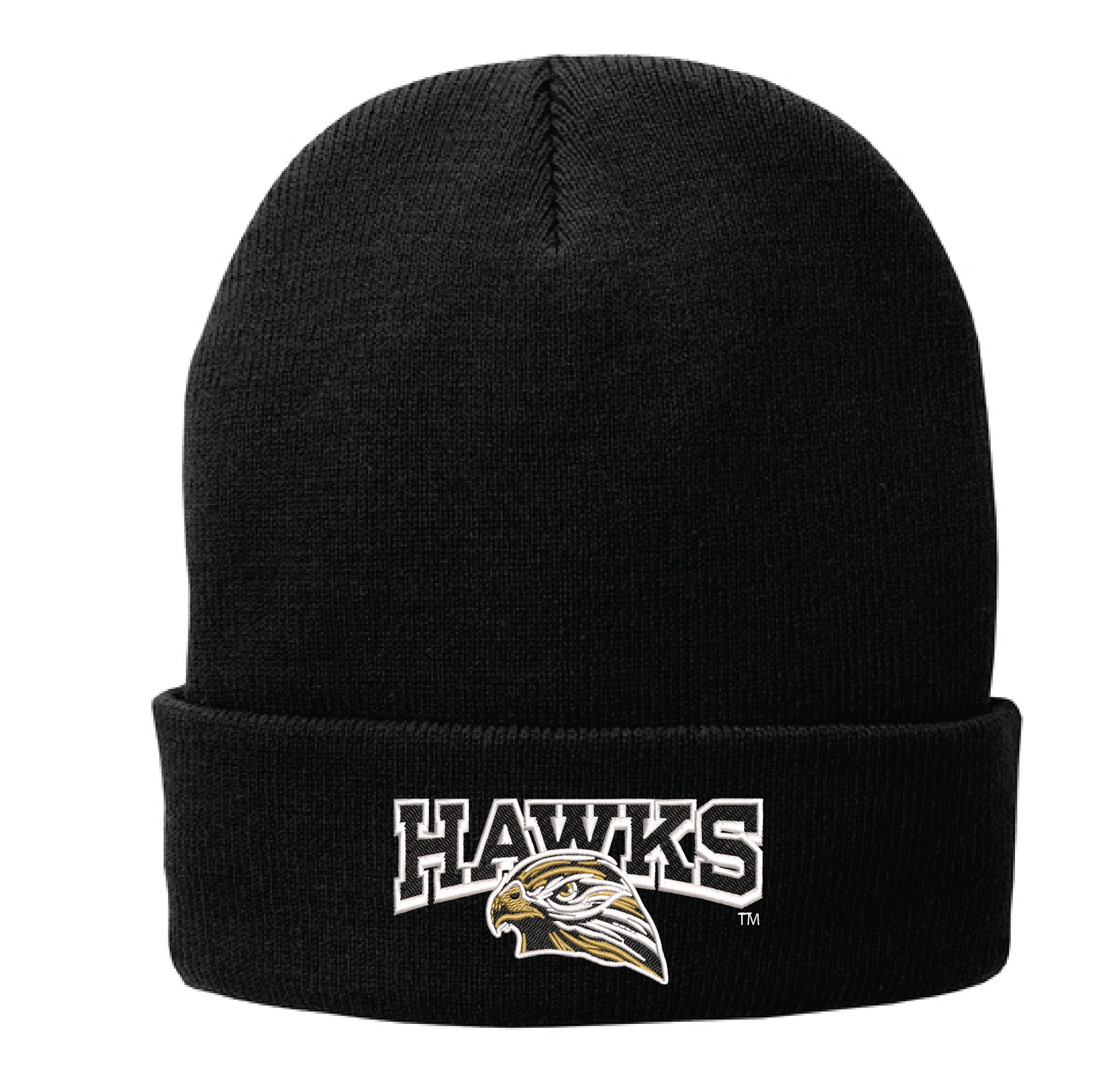 Hawks Black Port Authority® Fleece-Lined Knit Cap (CP90L)