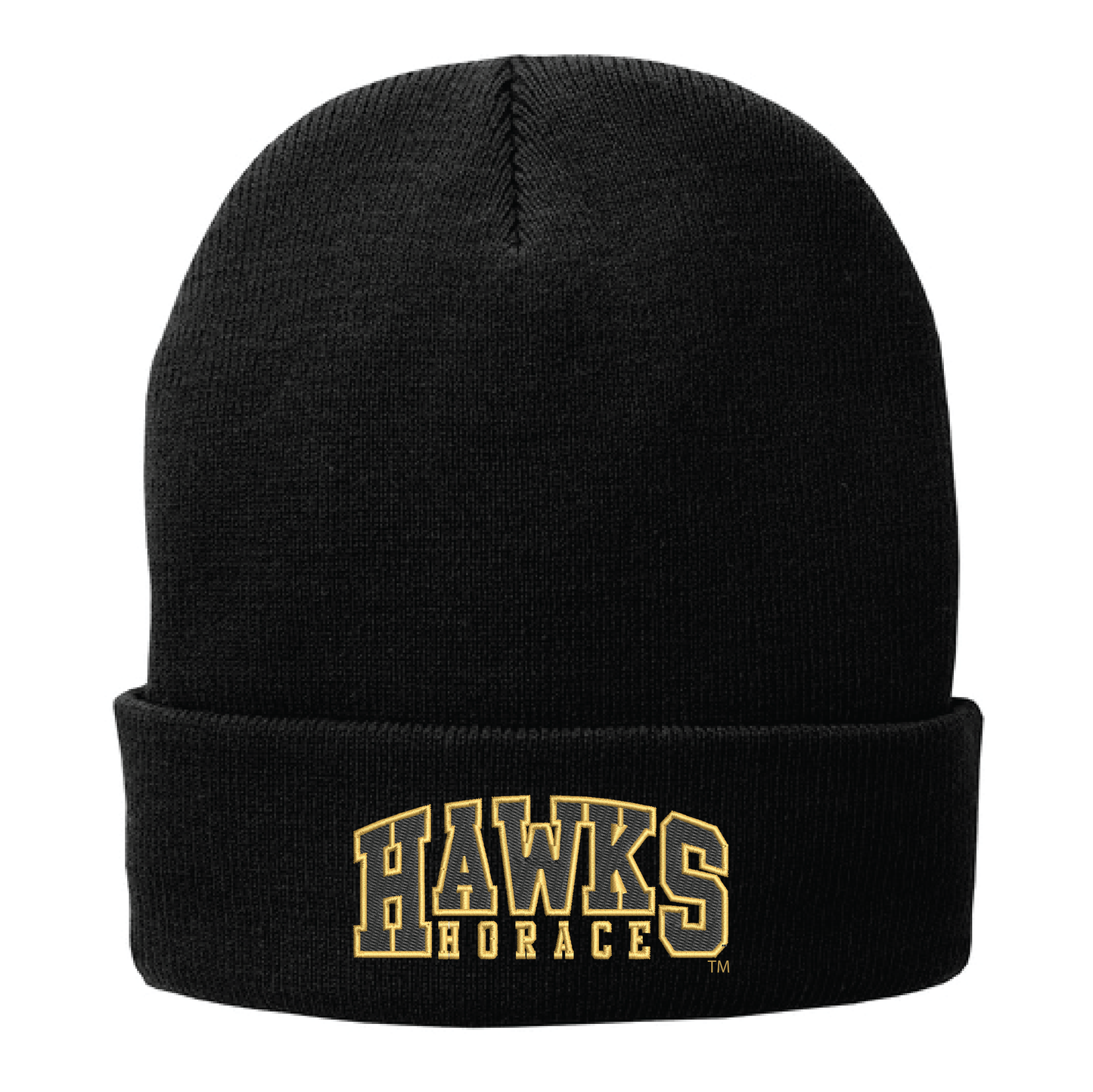 Hawks Black Port Authority® Fleece-Lined Knit Cap (CP90L)