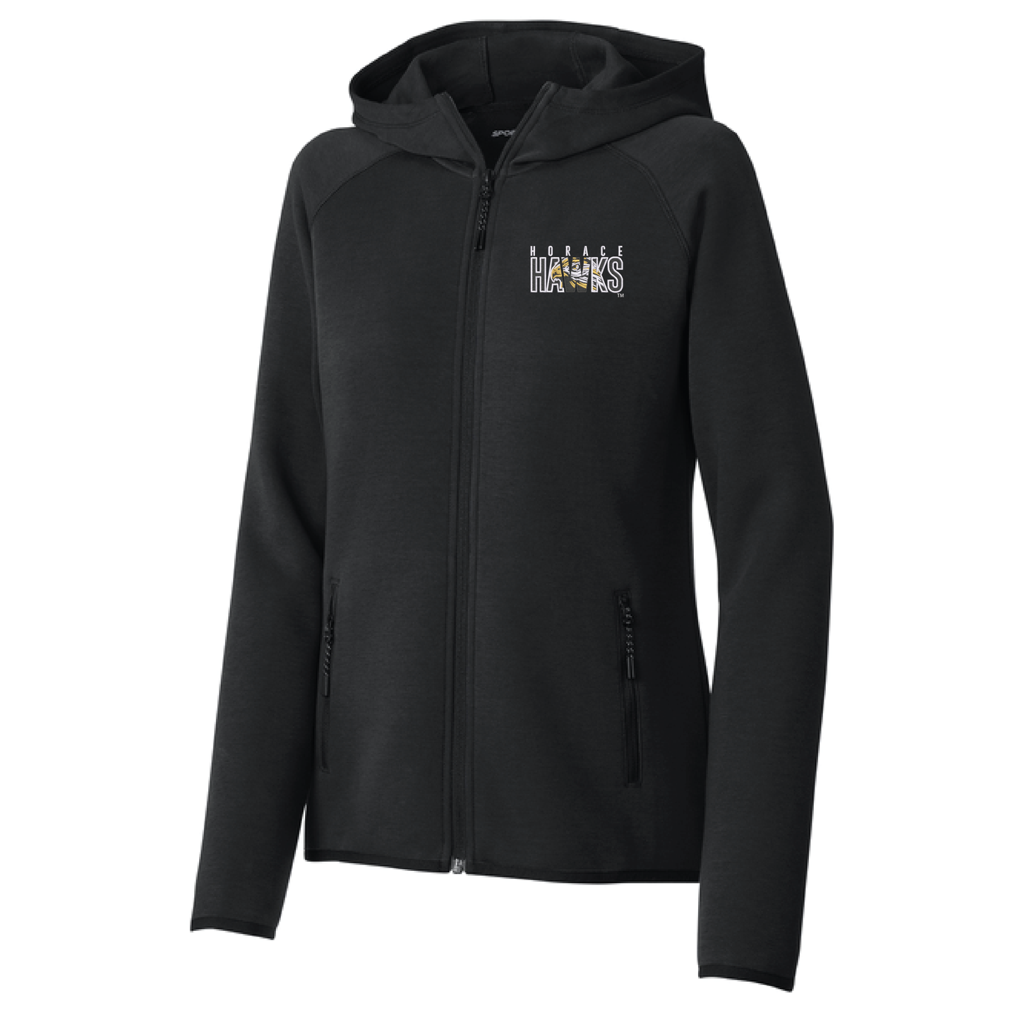 Hawks Black Sport-Tek® Women’s Full-Zip Hoodie (LST840)