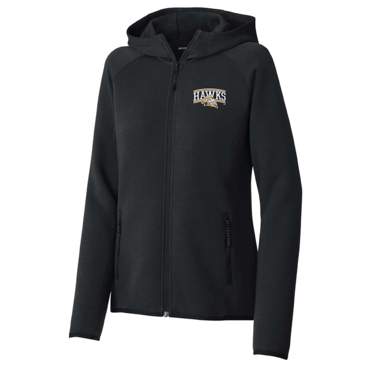 Hawks Black Sport-Tek® Women’s Full-Zip Hoodie (LST840)