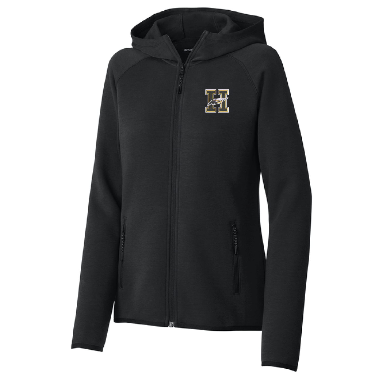 Hawks Black Sport-Tek® Women’s Full-Zip Hoodie (LST840)