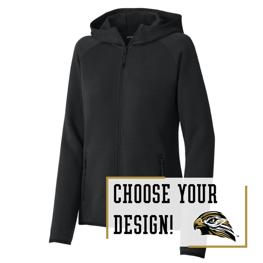 Hawks Black Sport-Tek® Women’s Full-Zip Hoodie (LST840)