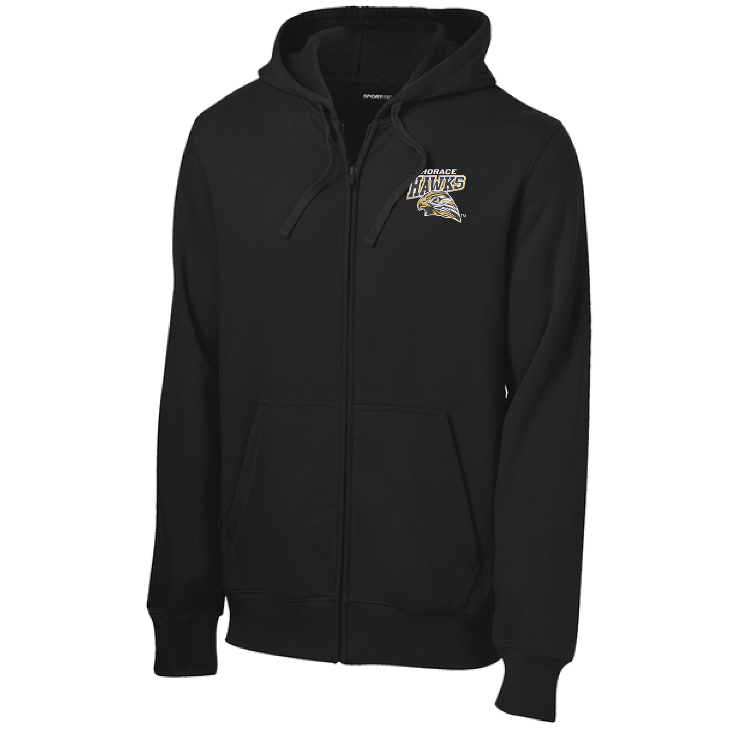 Hawks Black Sport-Tek® Full-Zip Hooded Sweatshirt (ST258)