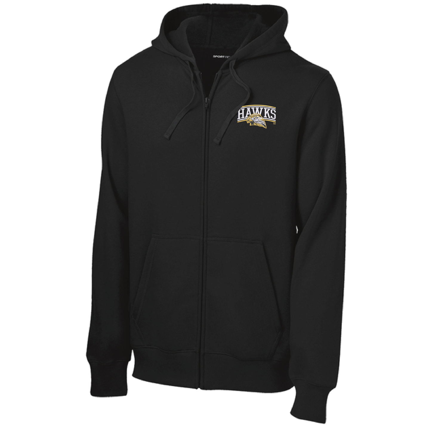 Hawks Black Sport-Tek® Full-Zip Hooded Sweatshirt (ST258)