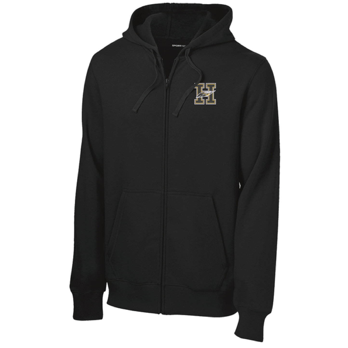 Hawks Black Sport-Tek® Full-Zip Hooded Sweatshirt (ST258)
