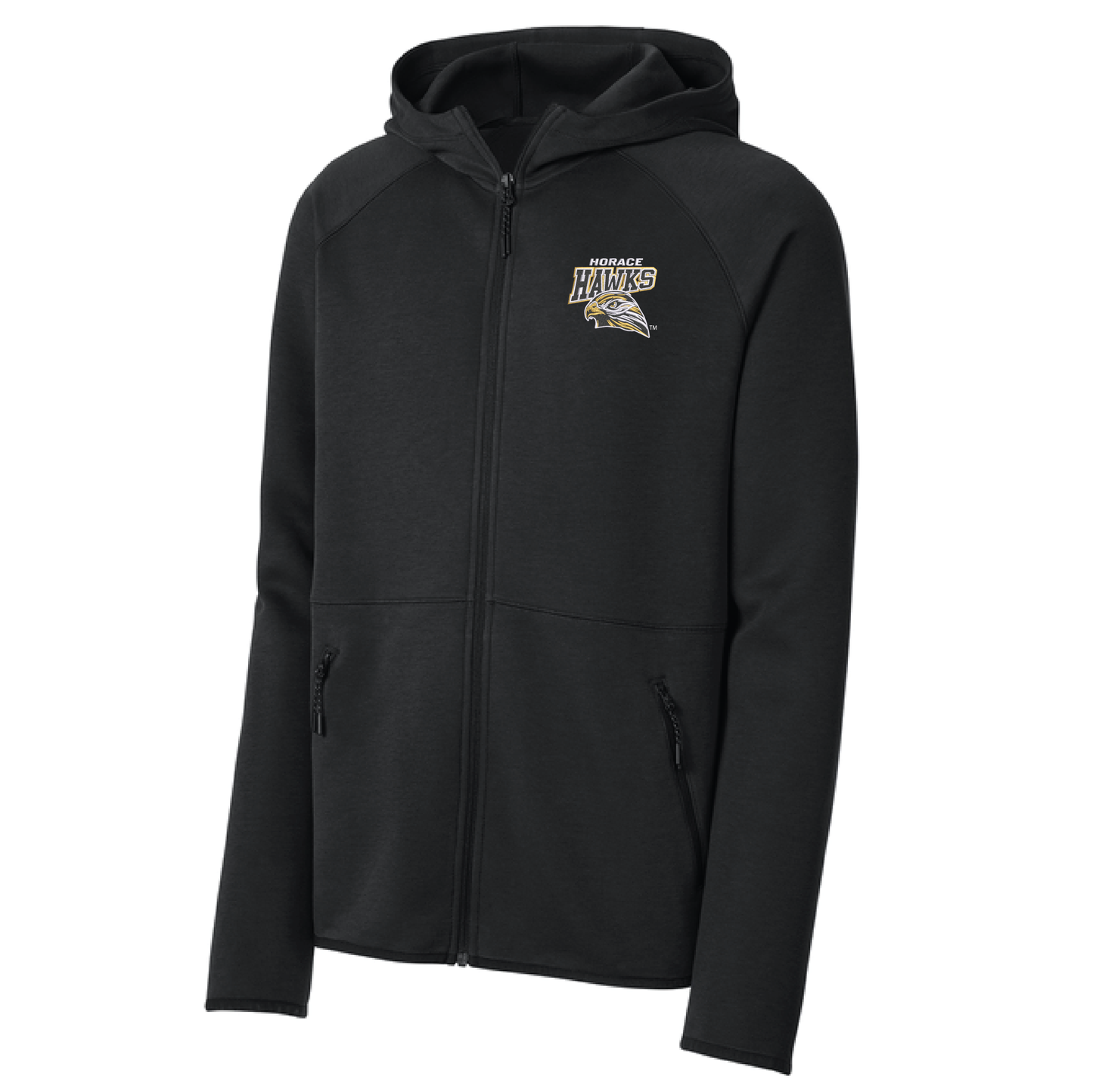 Hawks Black Sport-Tek® Phenom Full-Zip Hoodie (ST840)