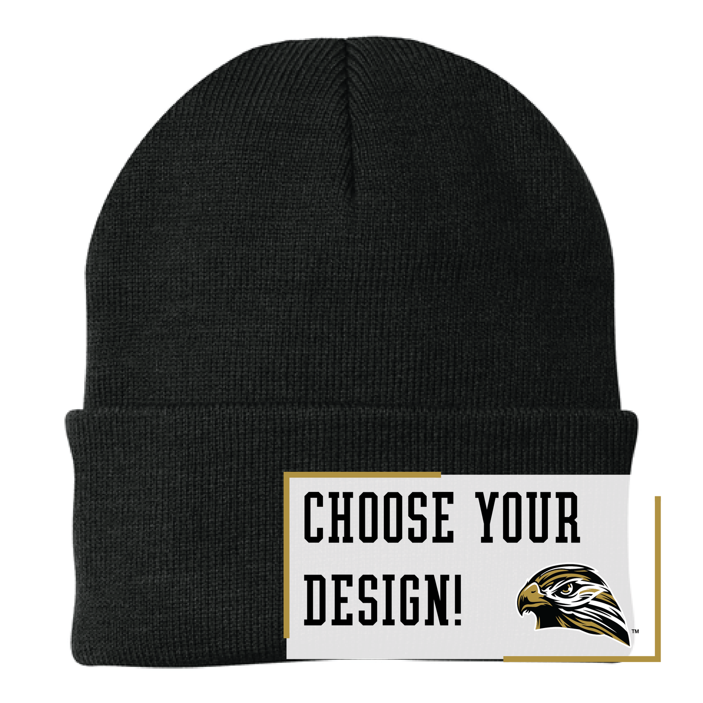 Hawks Black Port Authority® Knit Cap (CP90)