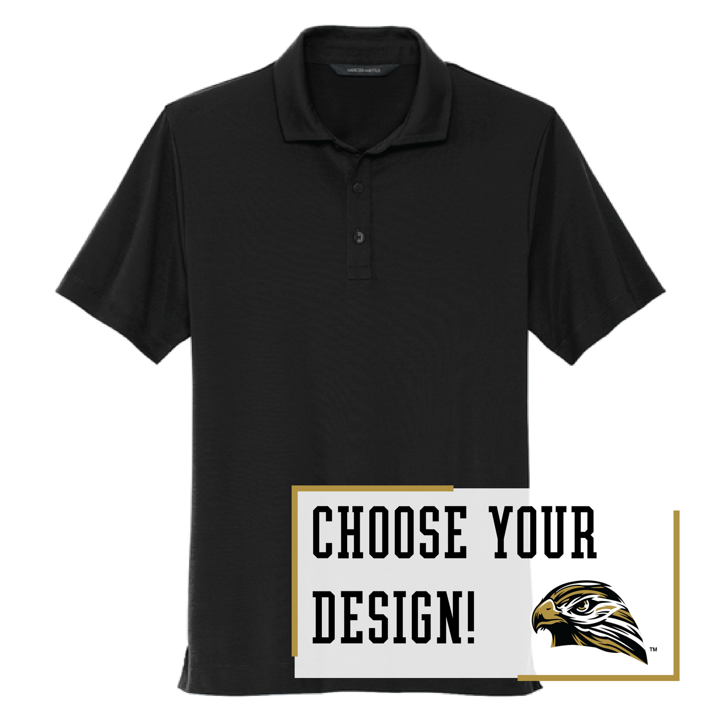 Hawks Black Mercer+Mettle® Stretch Jersey Polo (MM1014)